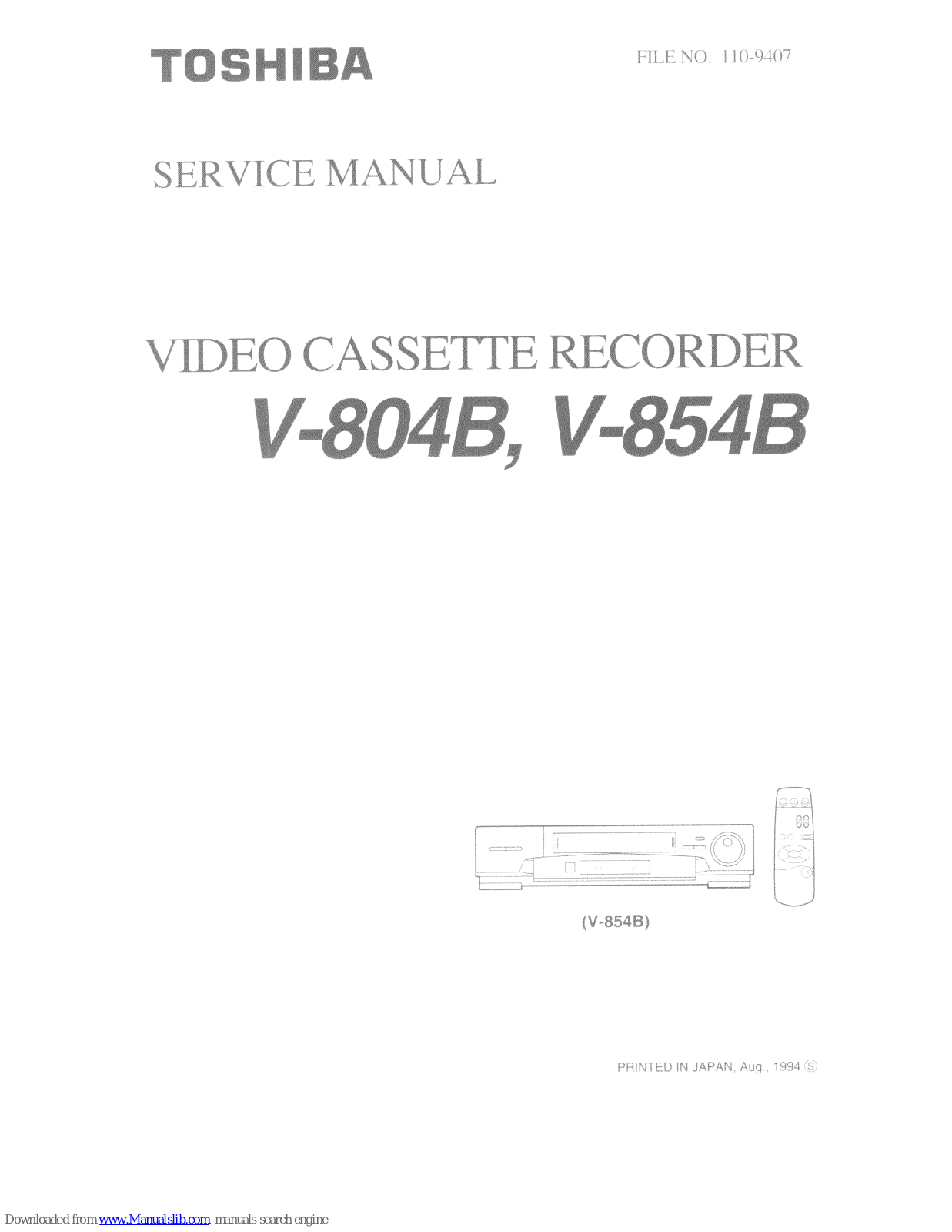 Toshiba V-804B, V-854B Service Manual