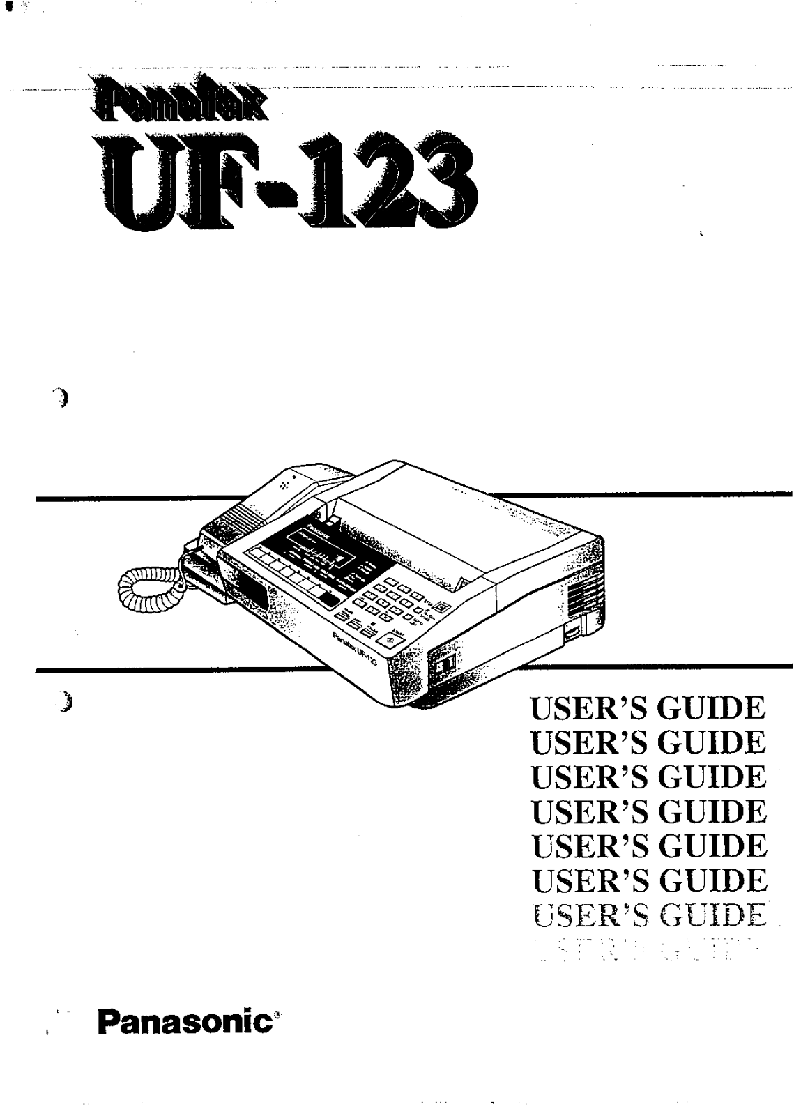 Panasonic UF-123 User Manual