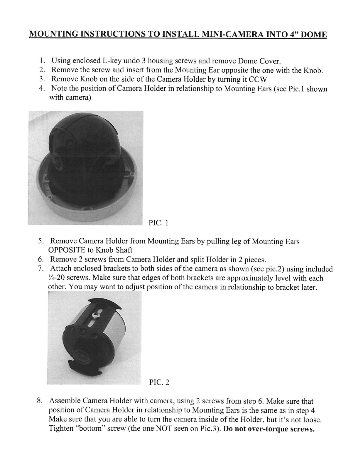 Arecont Vision DOME4-I, DOME4-O Installation Manual