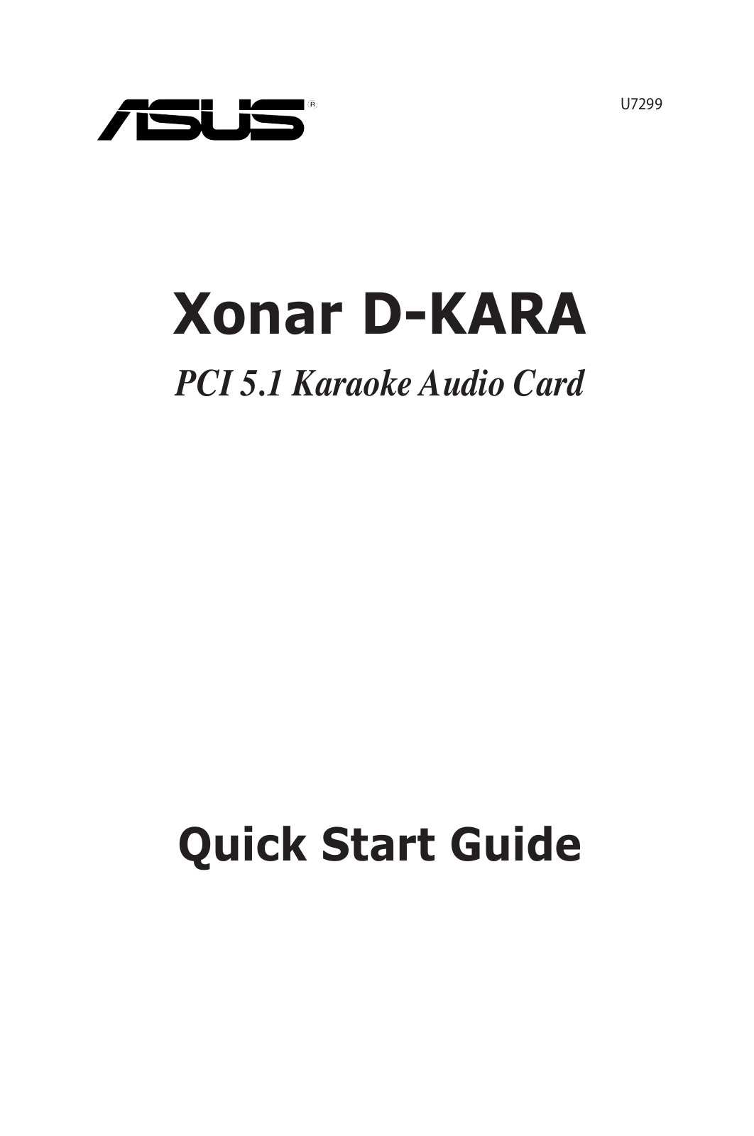 Asus Xonar D-KARA Quick Start Guide