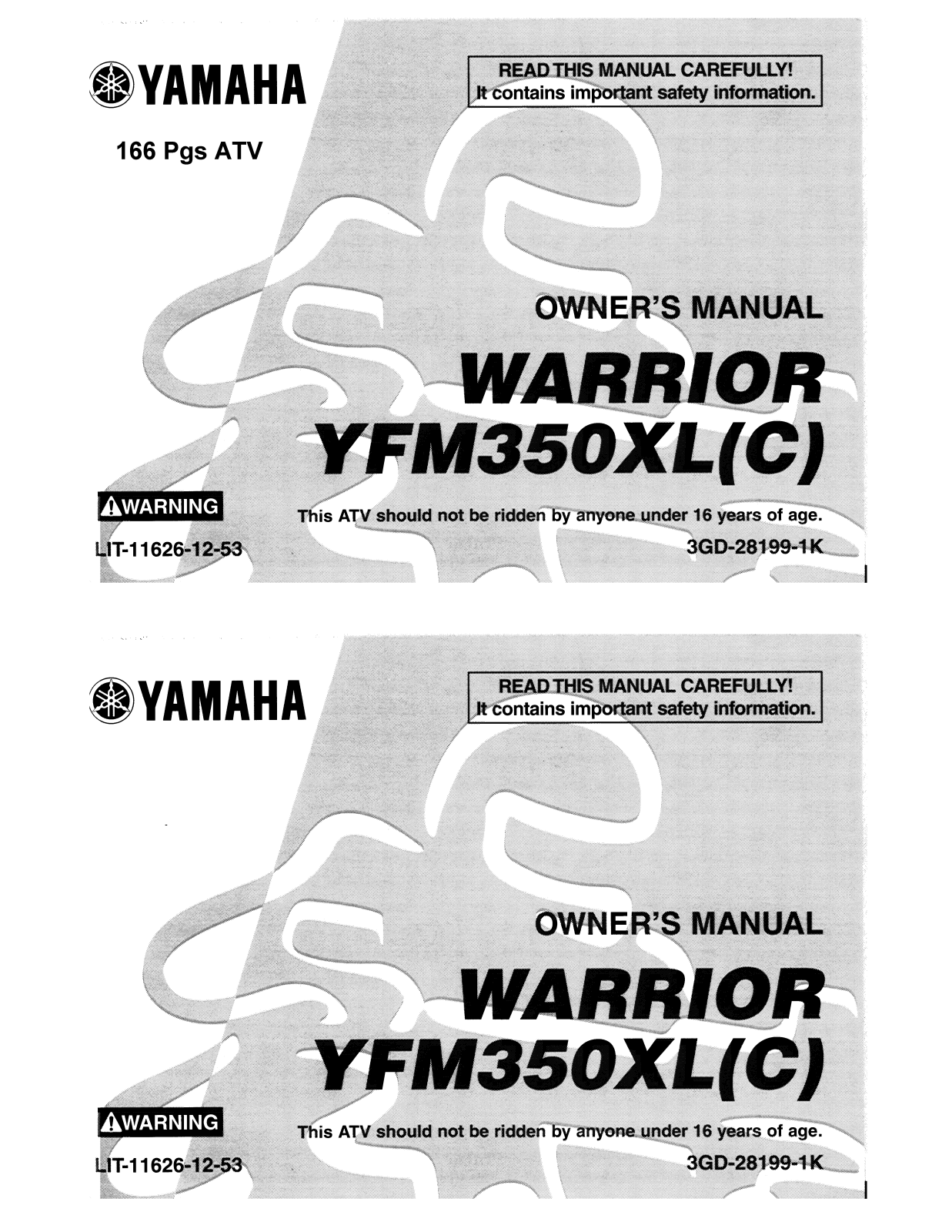 Yamaha YFM350XL(C) User Manual