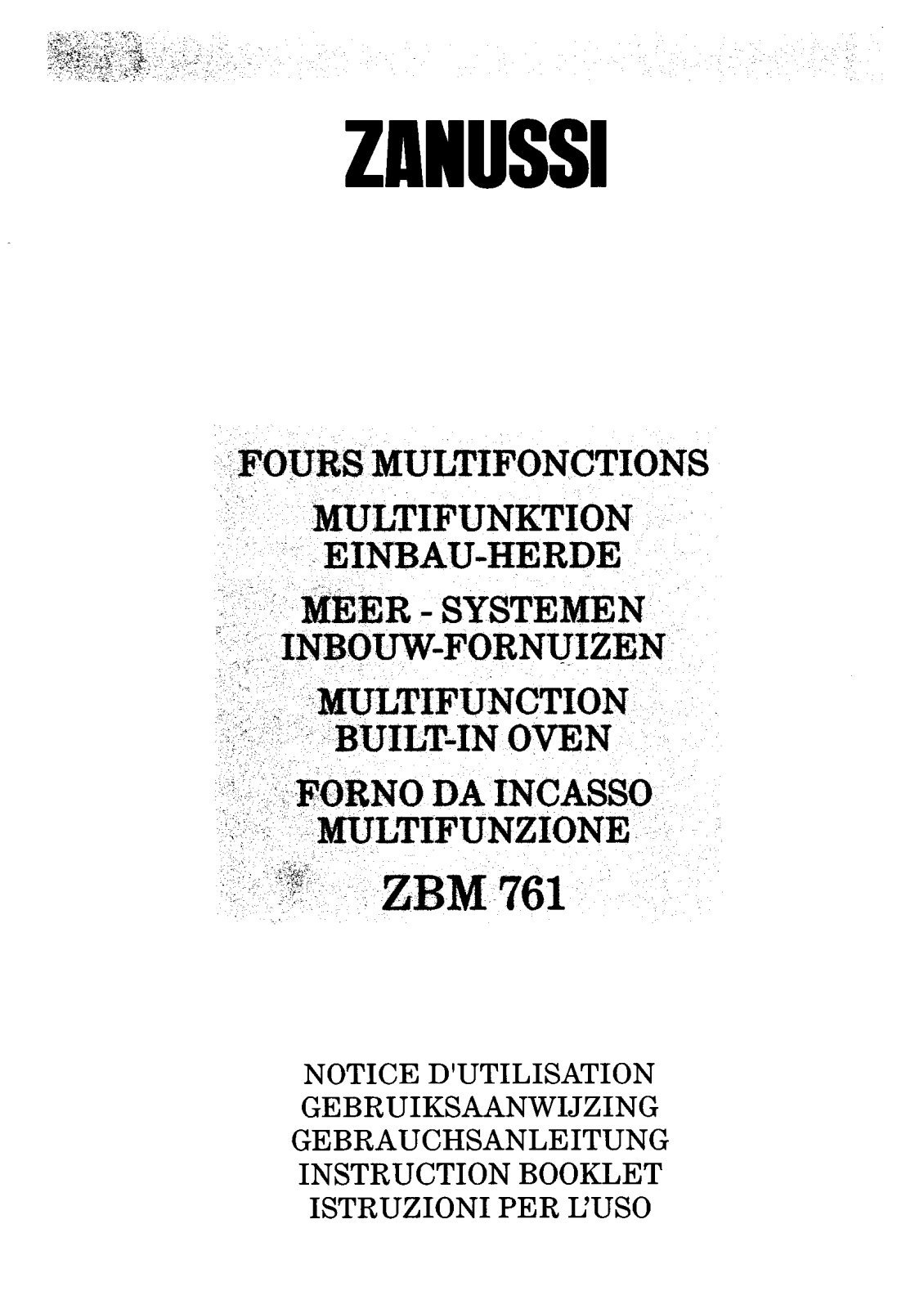 Zanussi ZBM761SW, ZBM761SX1, ZBM761SN, ZBM761SX User Manual