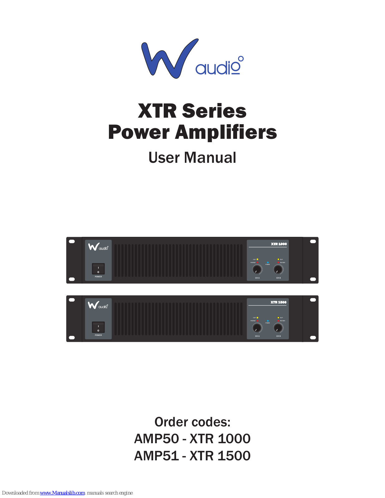 W Audio AMP50 - XTR 1000 User Manual