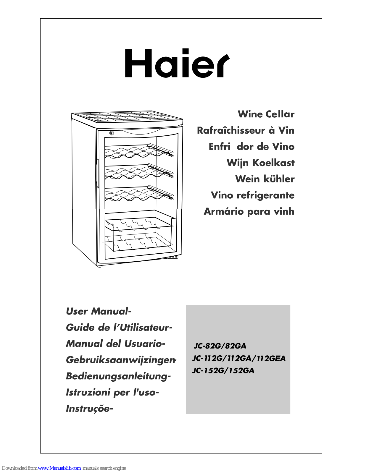 Haier JC-112GEA, JC-82GEA, JC-82GA, JC-82G, JC-112G User Manual