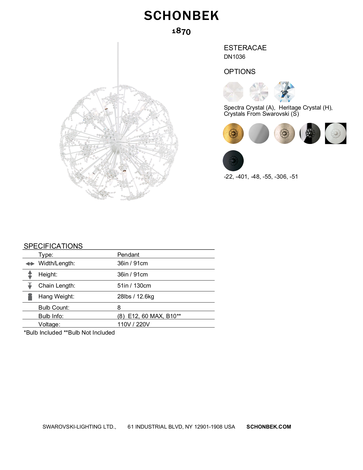 Schonbek SOC10317 Specifications - ManualMachine.com