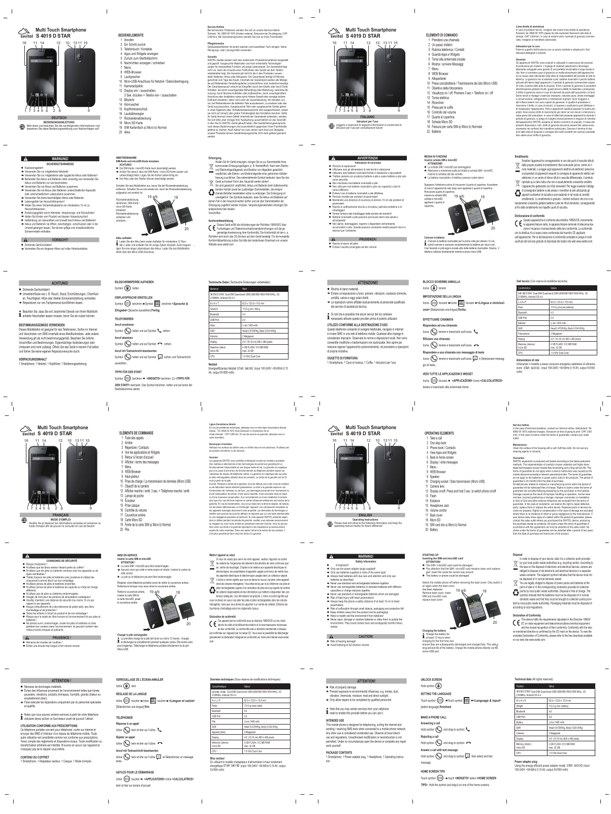 Switel S4019D Operating Instructions