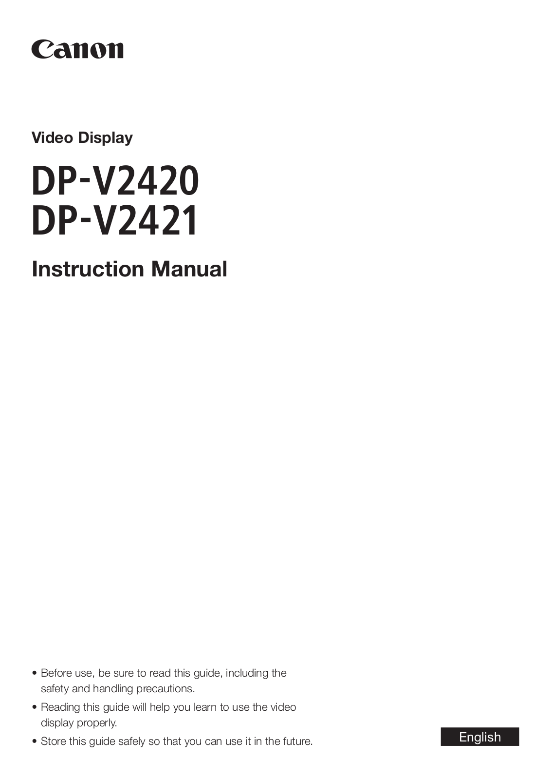 Canon DP-V2421 Instruction Manual