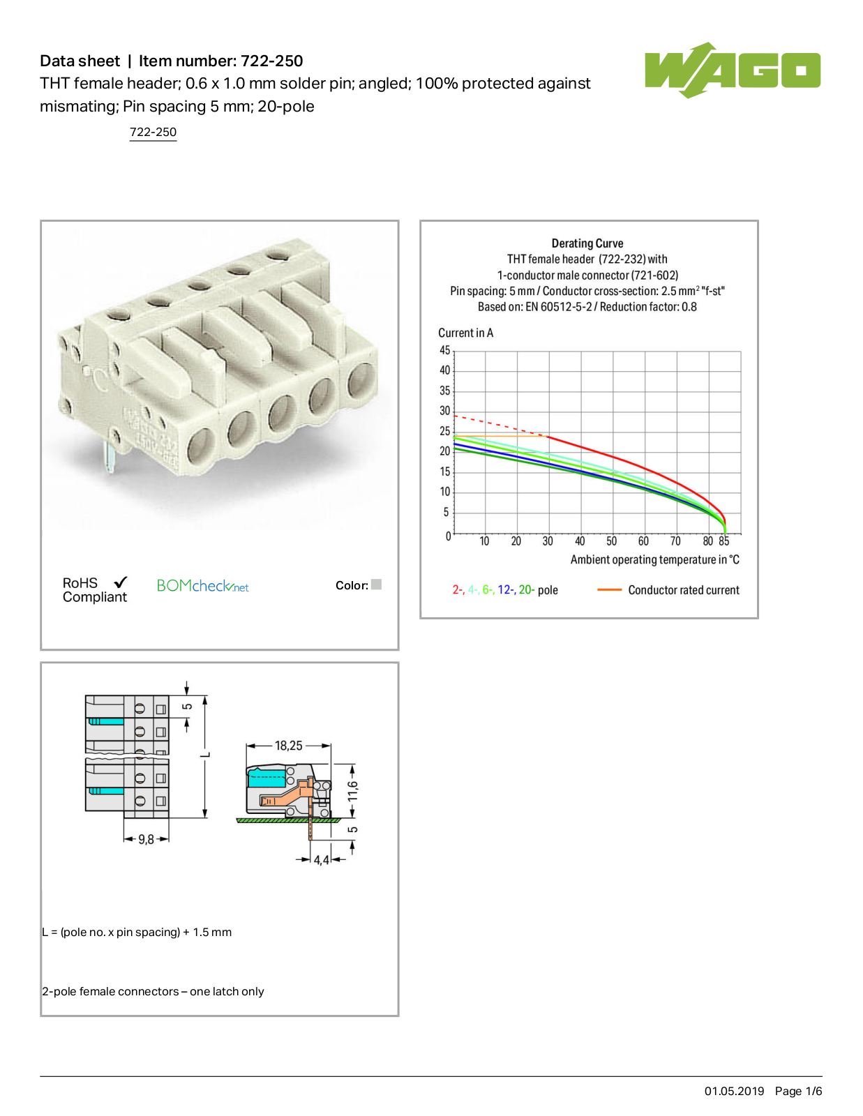 Wago 722-250 Data Sheet