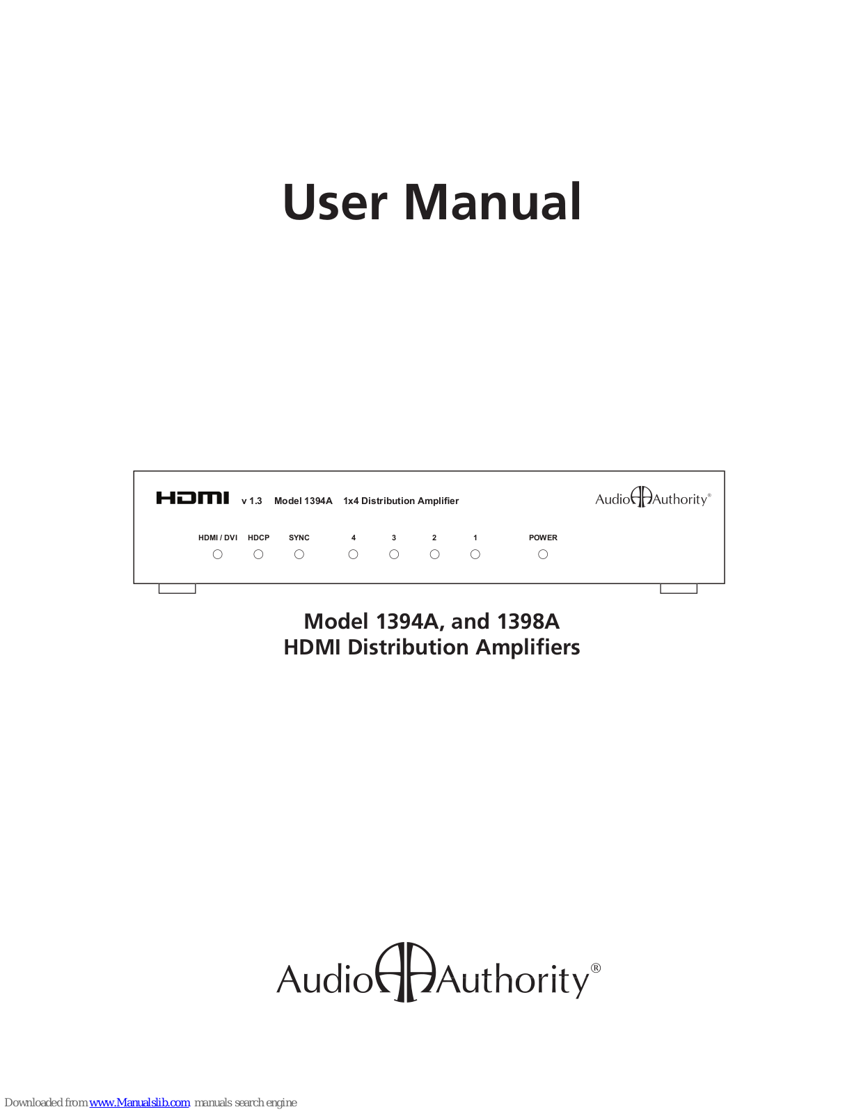 Audio Authority 1394A, 1398A User Manual - ManualMachine.com