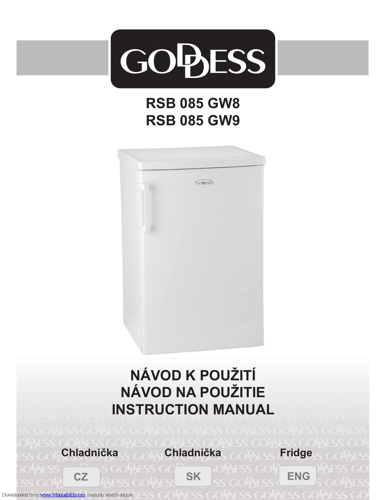 Goddess RSB 085 GW8, RSB 085 GW9, RSC 085 GW8S Instruction Manual