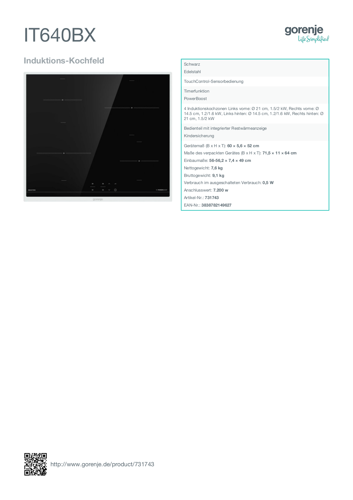 GORENJE IT640BX Technical data - ManualMachine.com