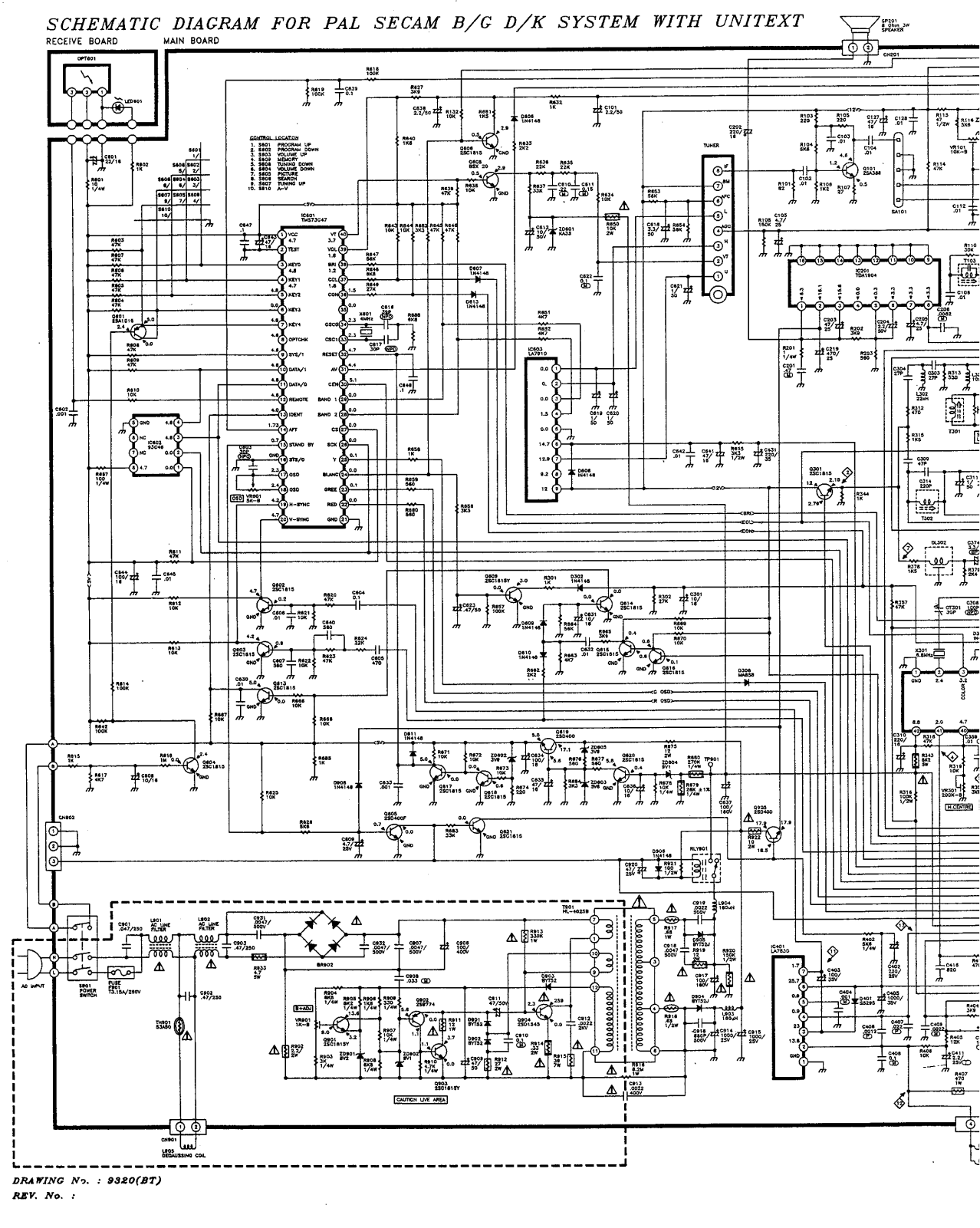 Akai CT 2107, CT-200SEA, CT-2007D Schematic