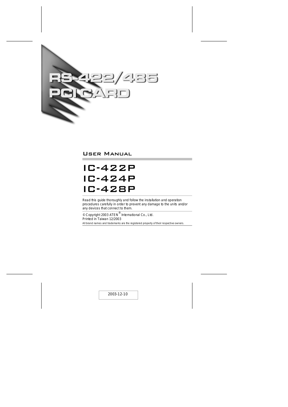 ATEN IC422P, IC-424P, IC-428P User Manual