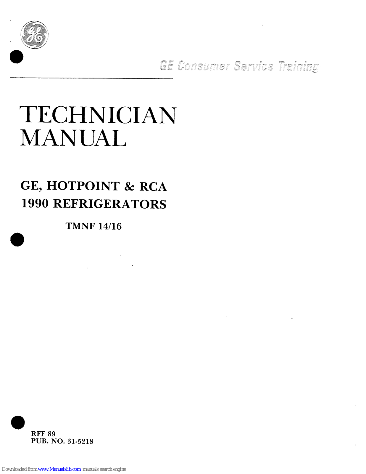 GE TBX16DM, TBX14SM, TBX14DM, TBXY14SM, TBXY16DM Technical Manual