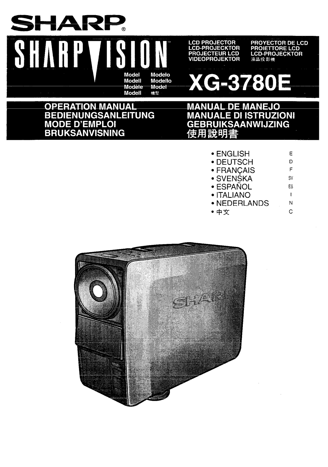 Sharp XG-3780E Operation Manual