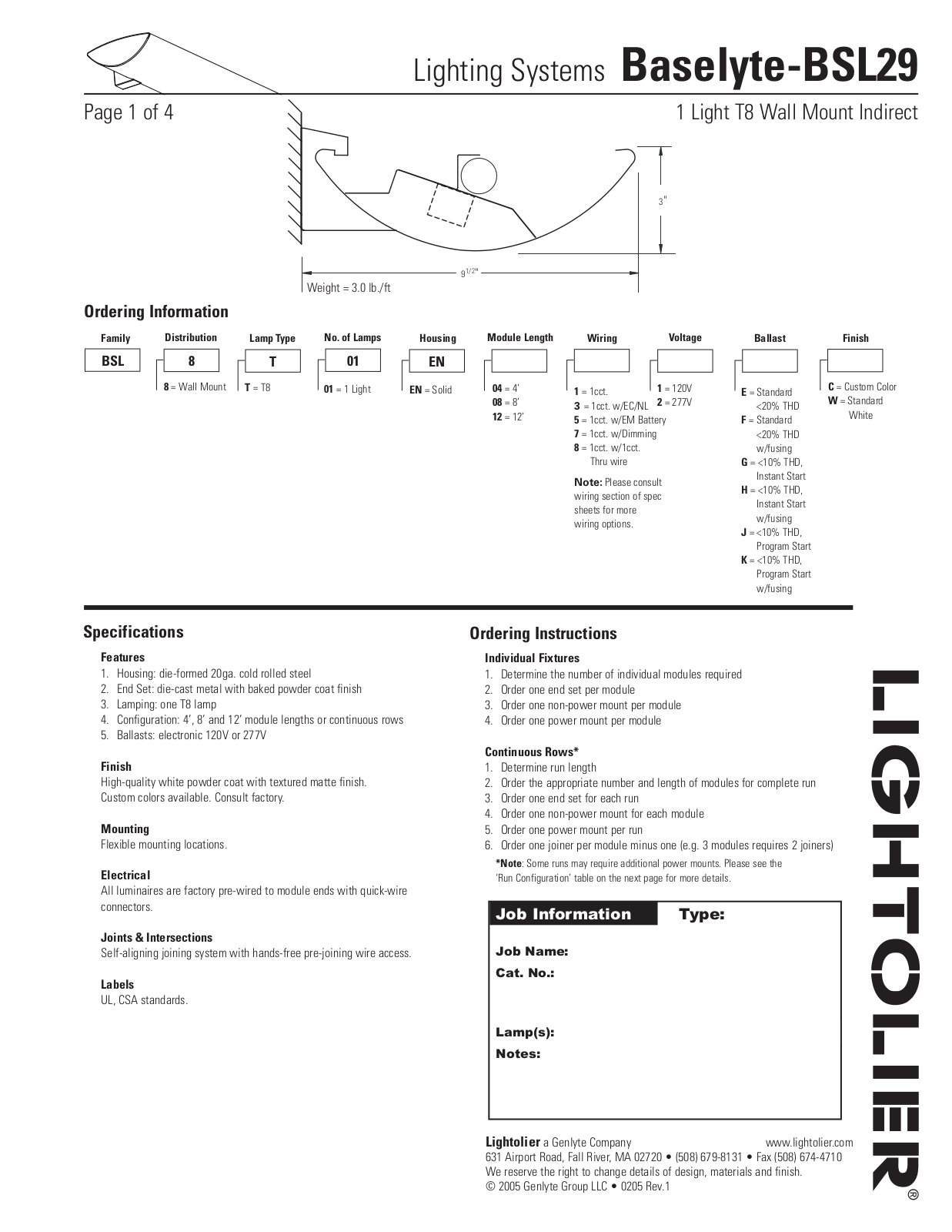 Lightolier BSL29 User Manual