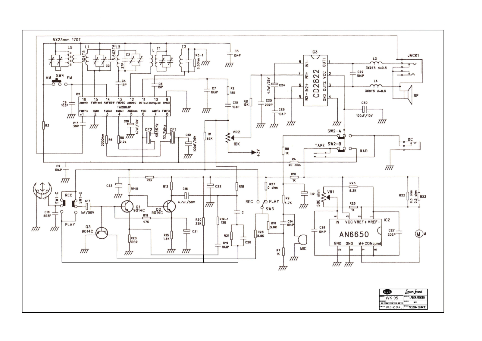 Lenoxx WK-95 Schematic