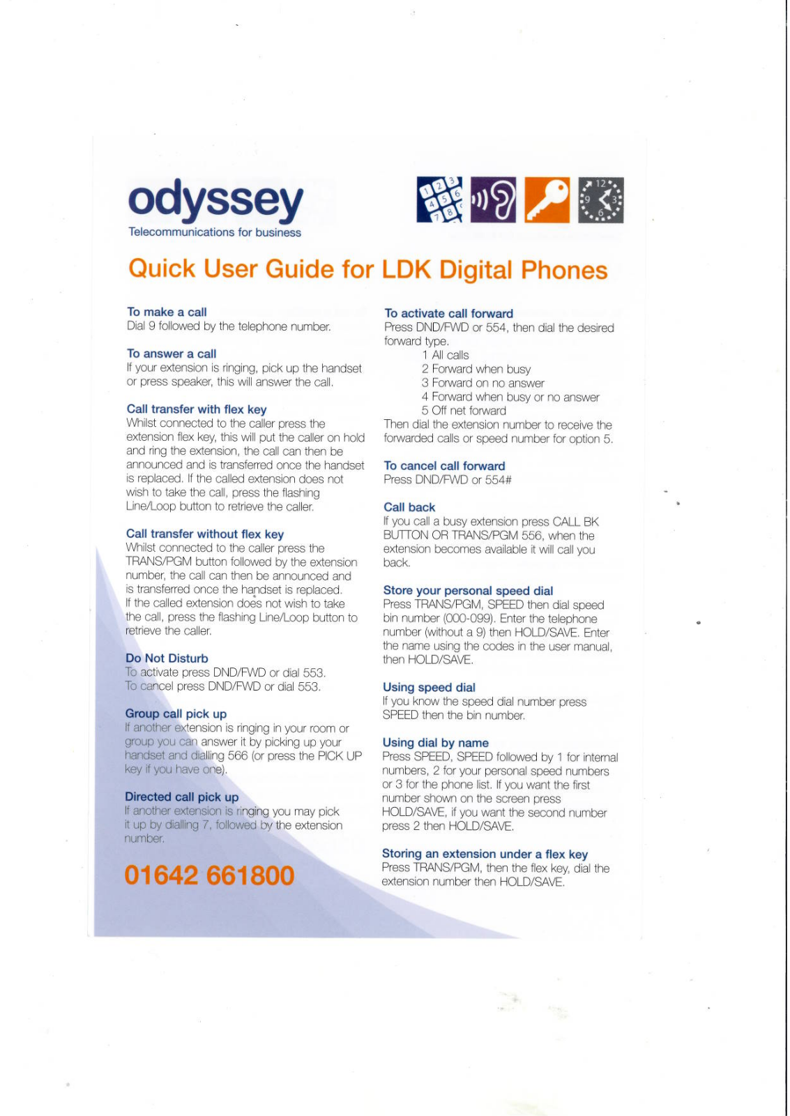 Odyssey LDK DIGITAL PHONE QUICK START GUIDE