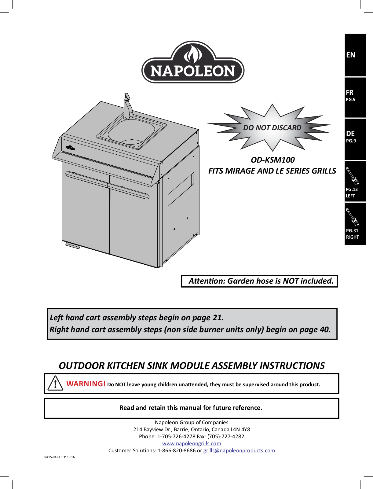 Napoleon Lex485rsib-2, Od-ksm100, Lex485-2 Owner's Manual