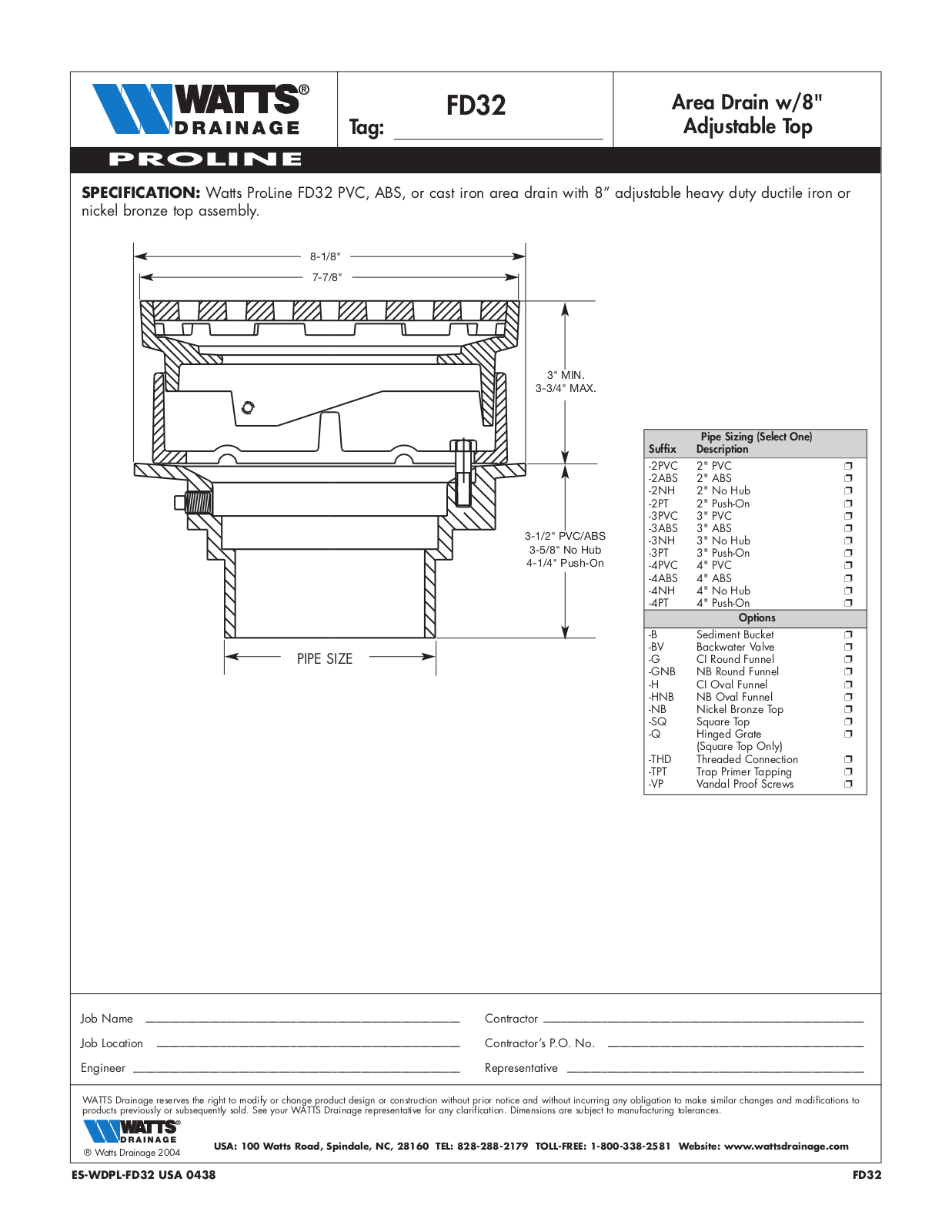 Watts FD32 User Manual