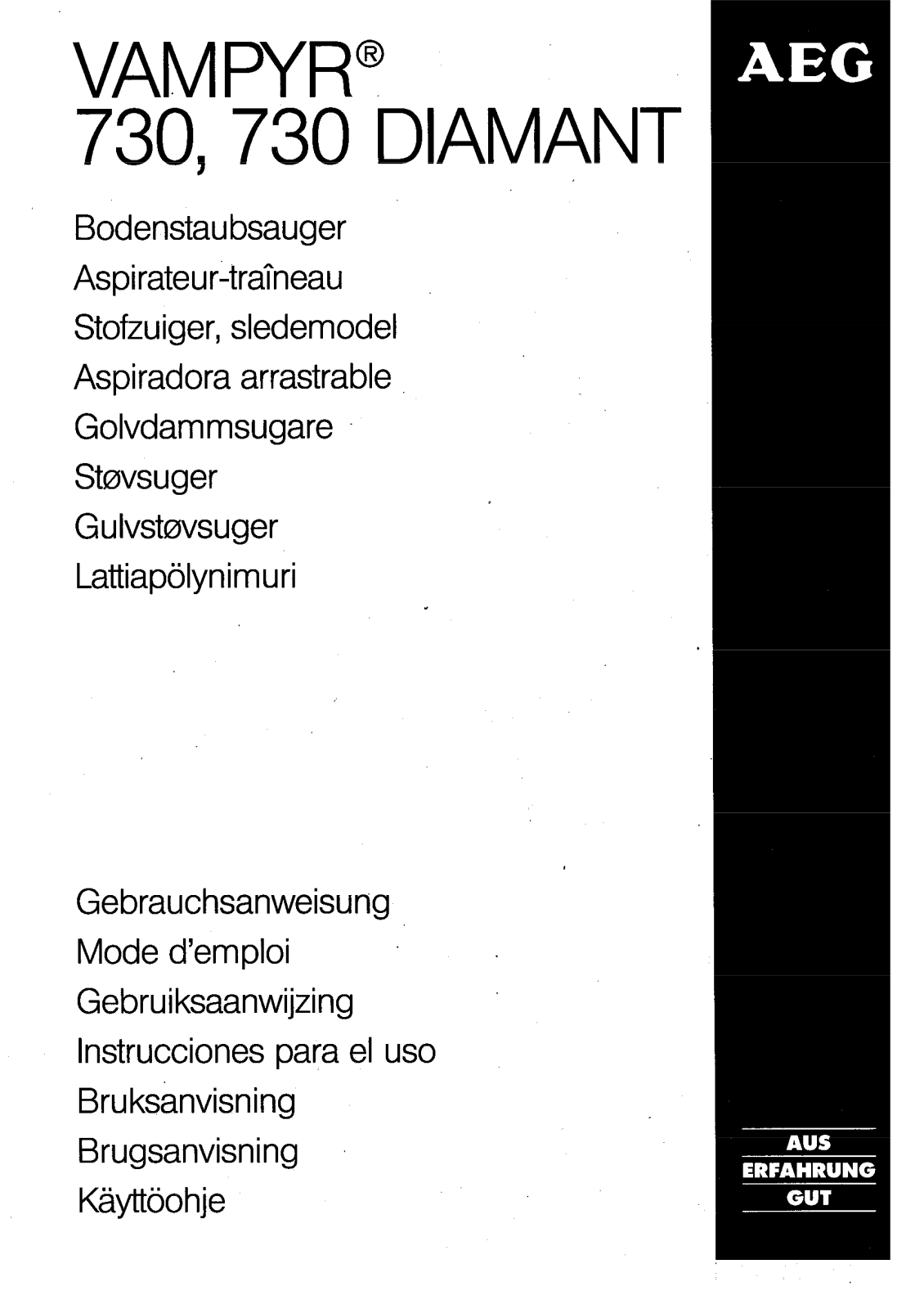 Aeg VAMPYR730, VAMPYR730DIAMANT Operating instructions