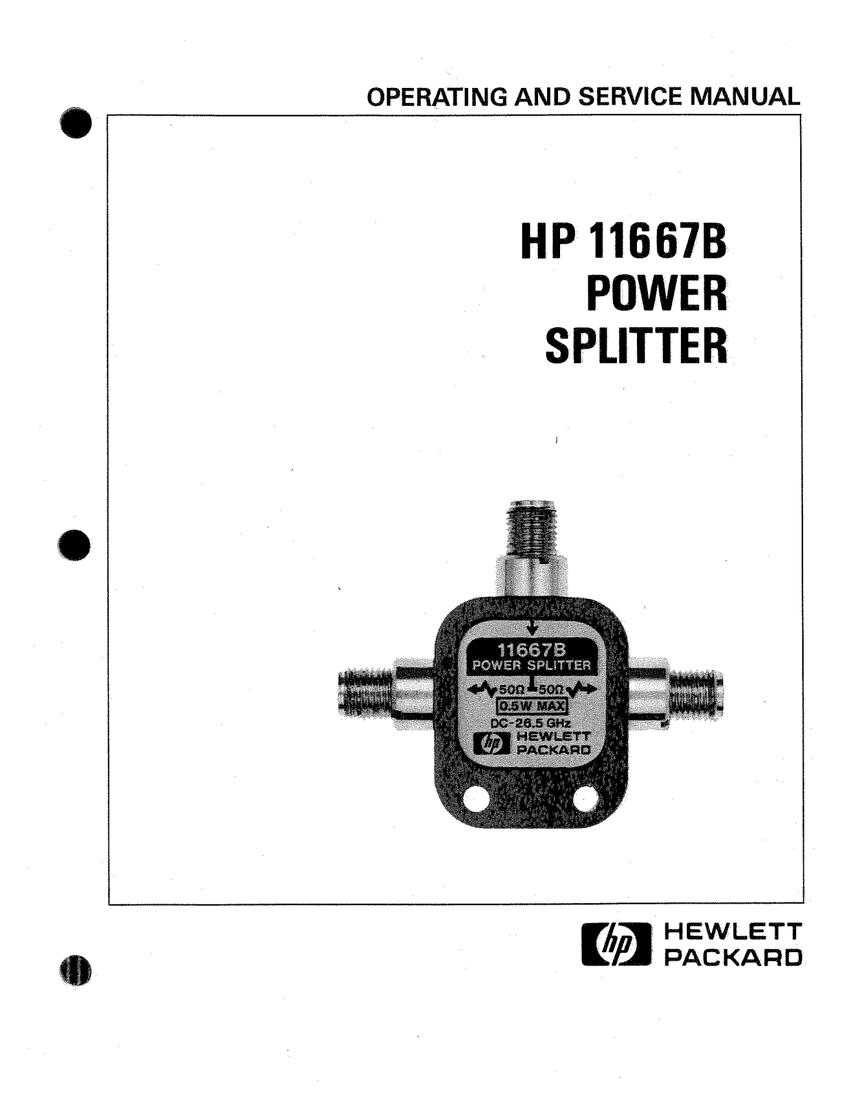 Hewlett-Packard 11667B User Manual