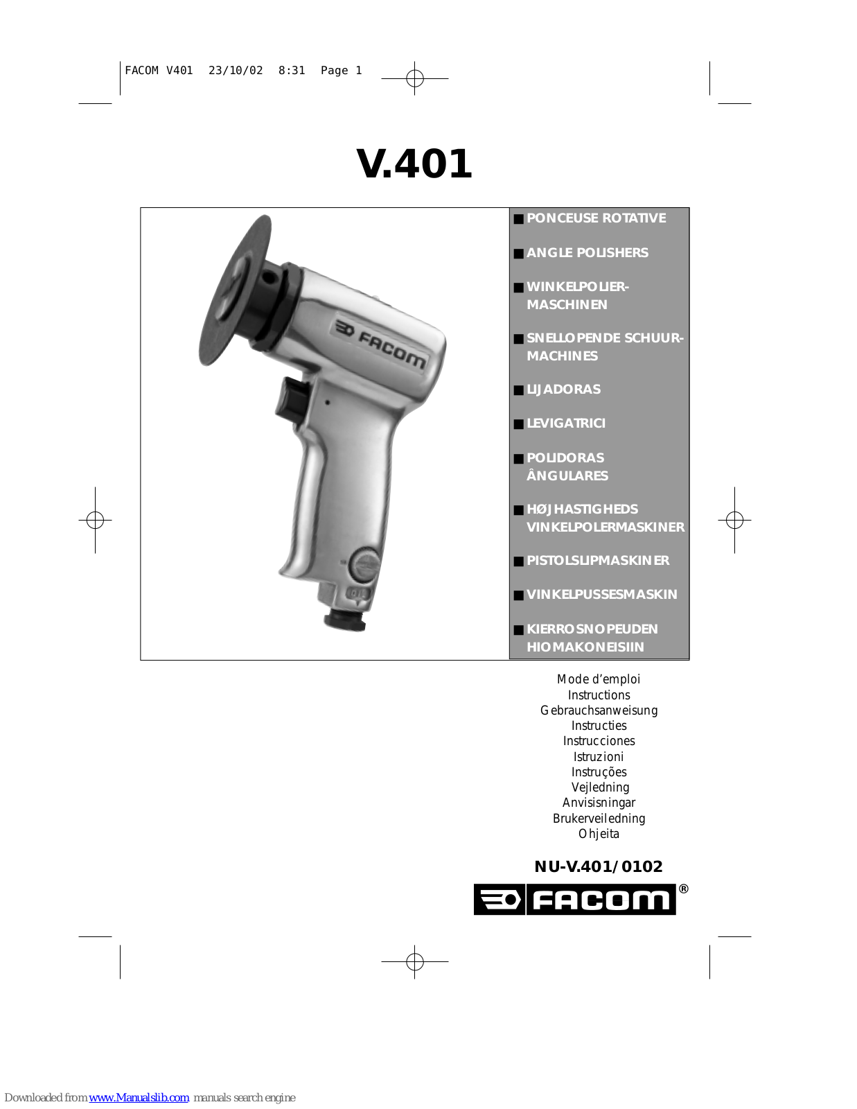 Facom V.401 Instruction Manual