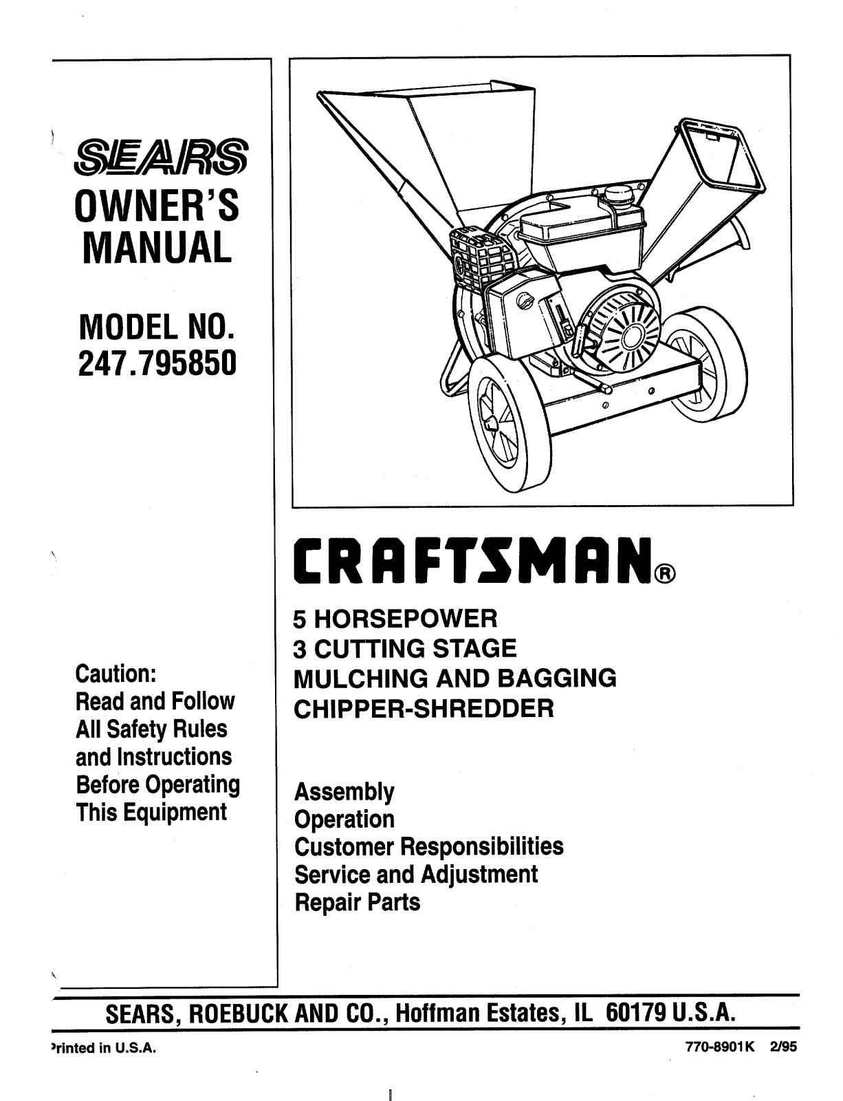 Sears 247.79585 User Manual