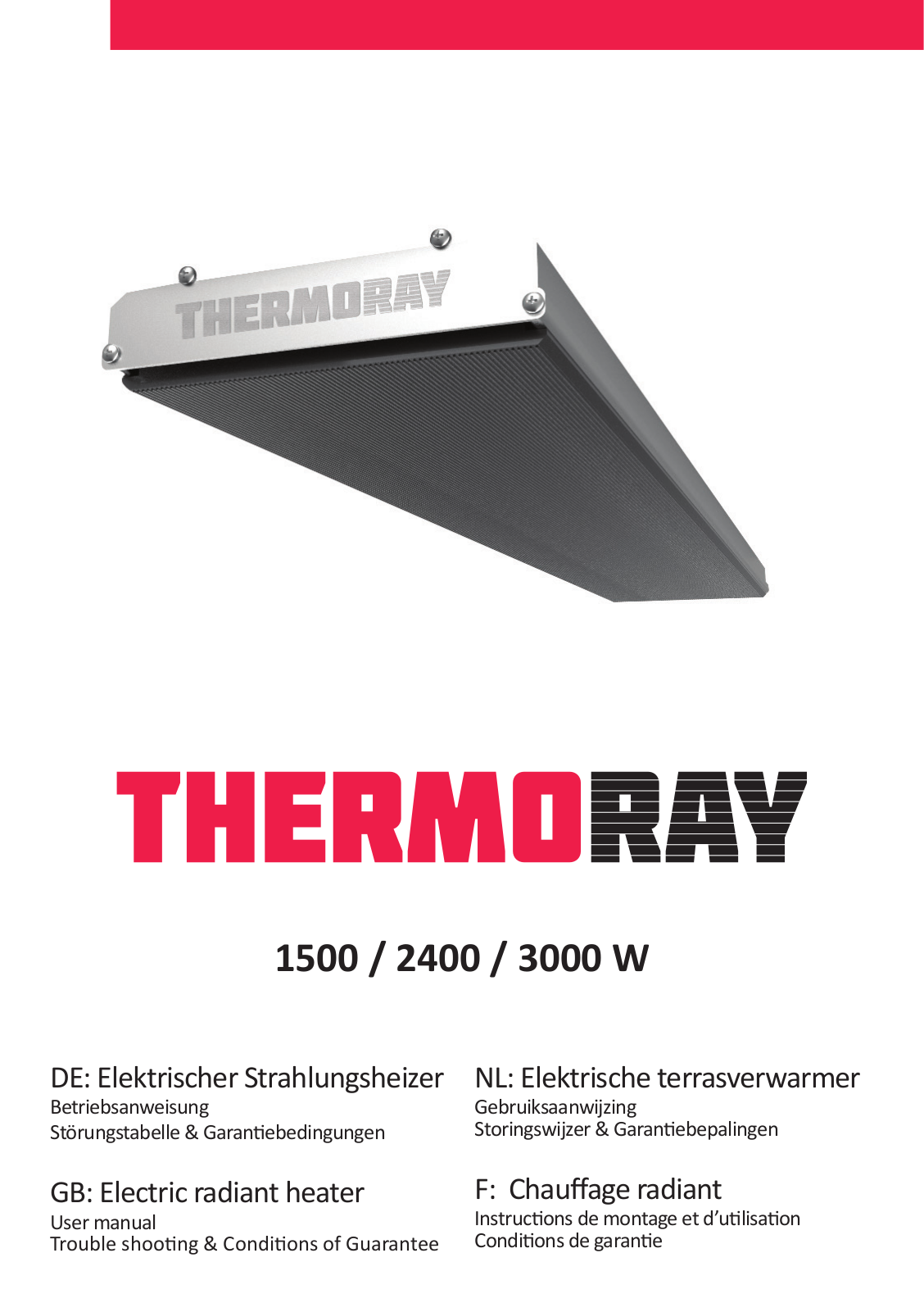 Thermoray 1500, 2400, 3000 User Manual