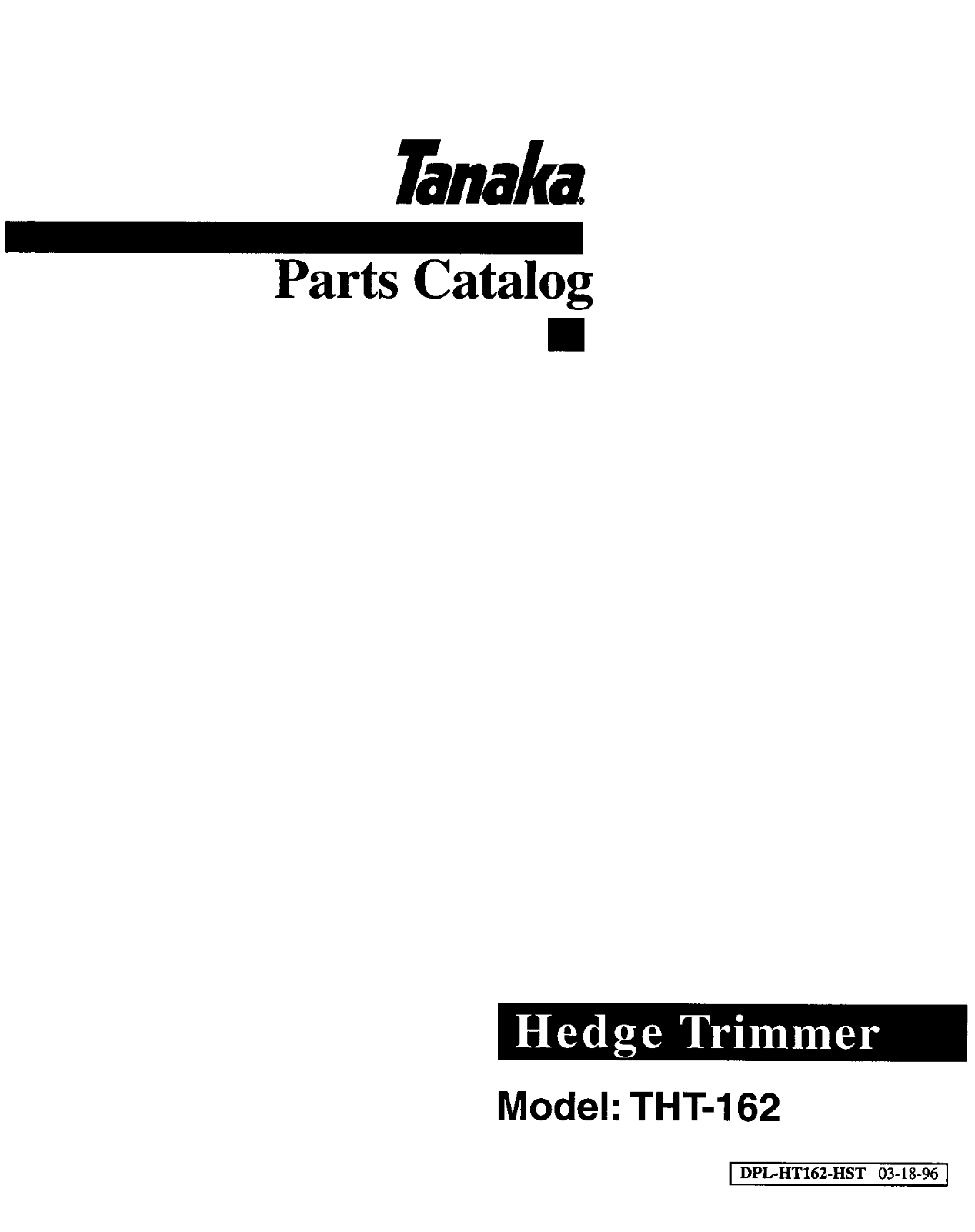 Tanaka THT-162 User Manual