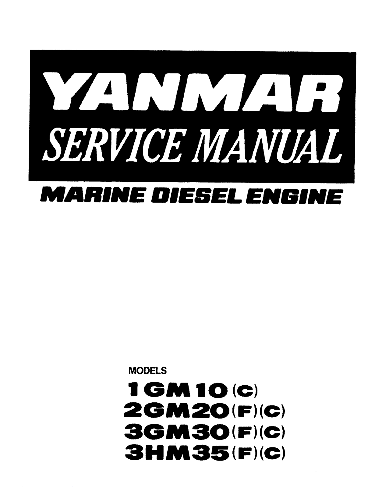 YANMAR 1GM10 Service Manual