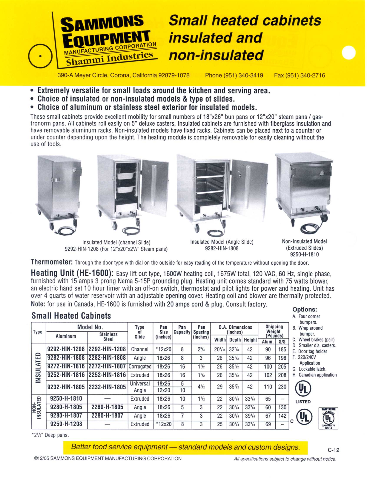 Sammons Equipment 2232-HIN-1805 User Manual