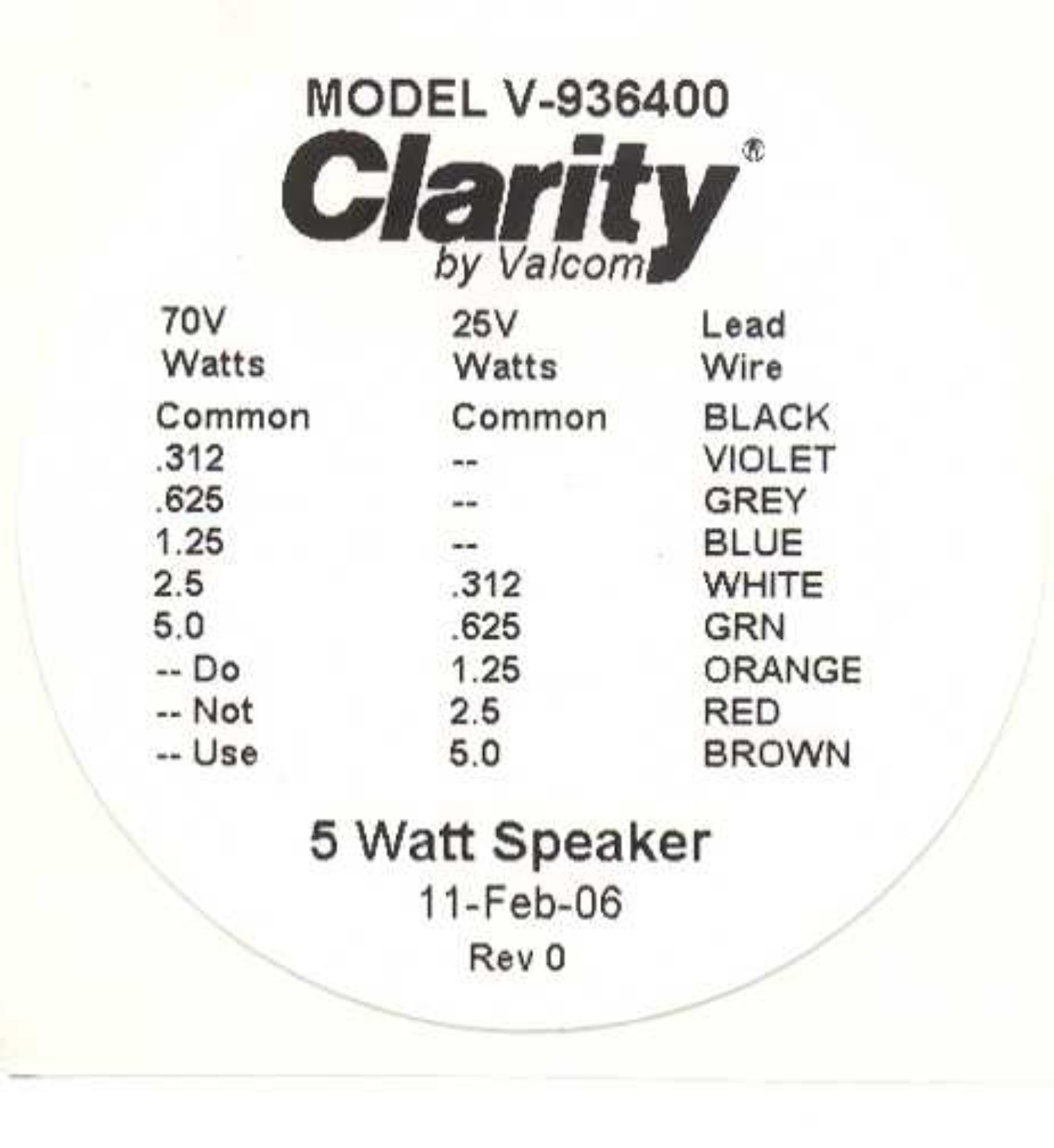 Valcom V-936400 Service Manual