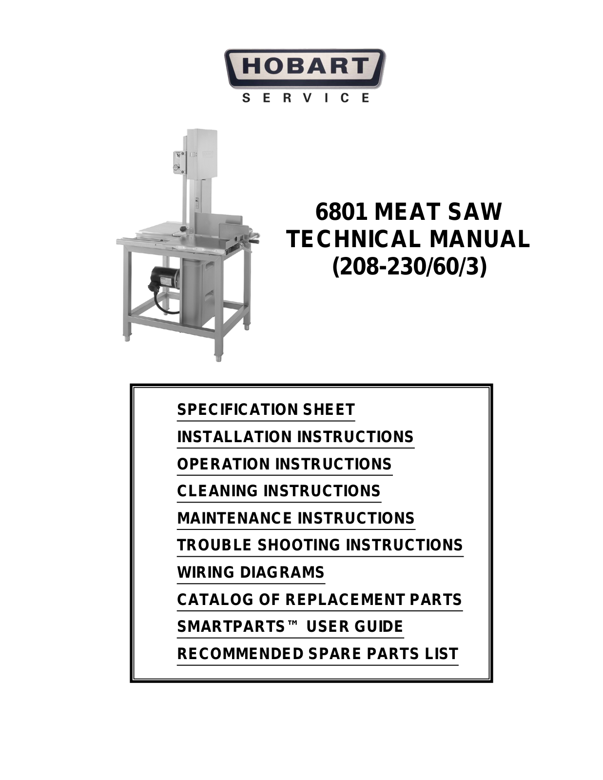 Hobart 6801 User Manual