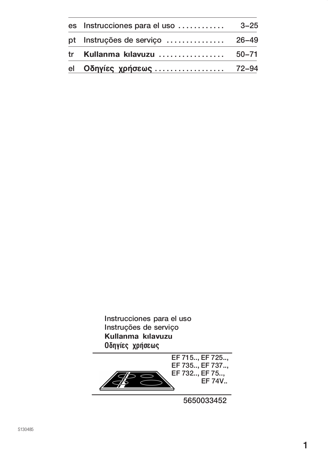 Siemens EF735501C, EF757501, EF74V501, EF737501, EF735701 User Manual