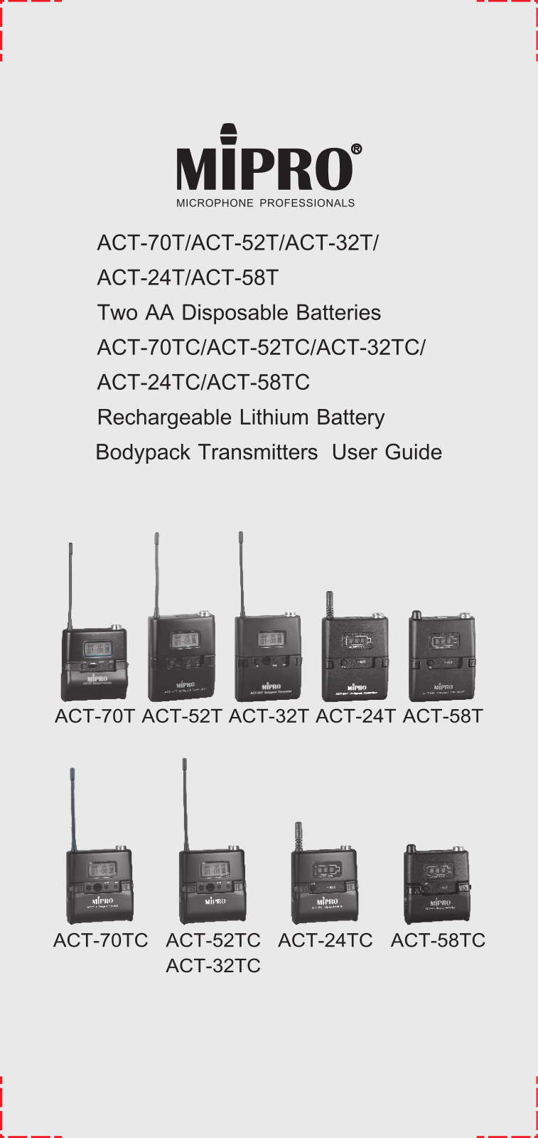 MIPRO ACT-70T, ACT-52T, ACT-32T, ACT-24T, ACT-58T User guide - ManualMachine.com