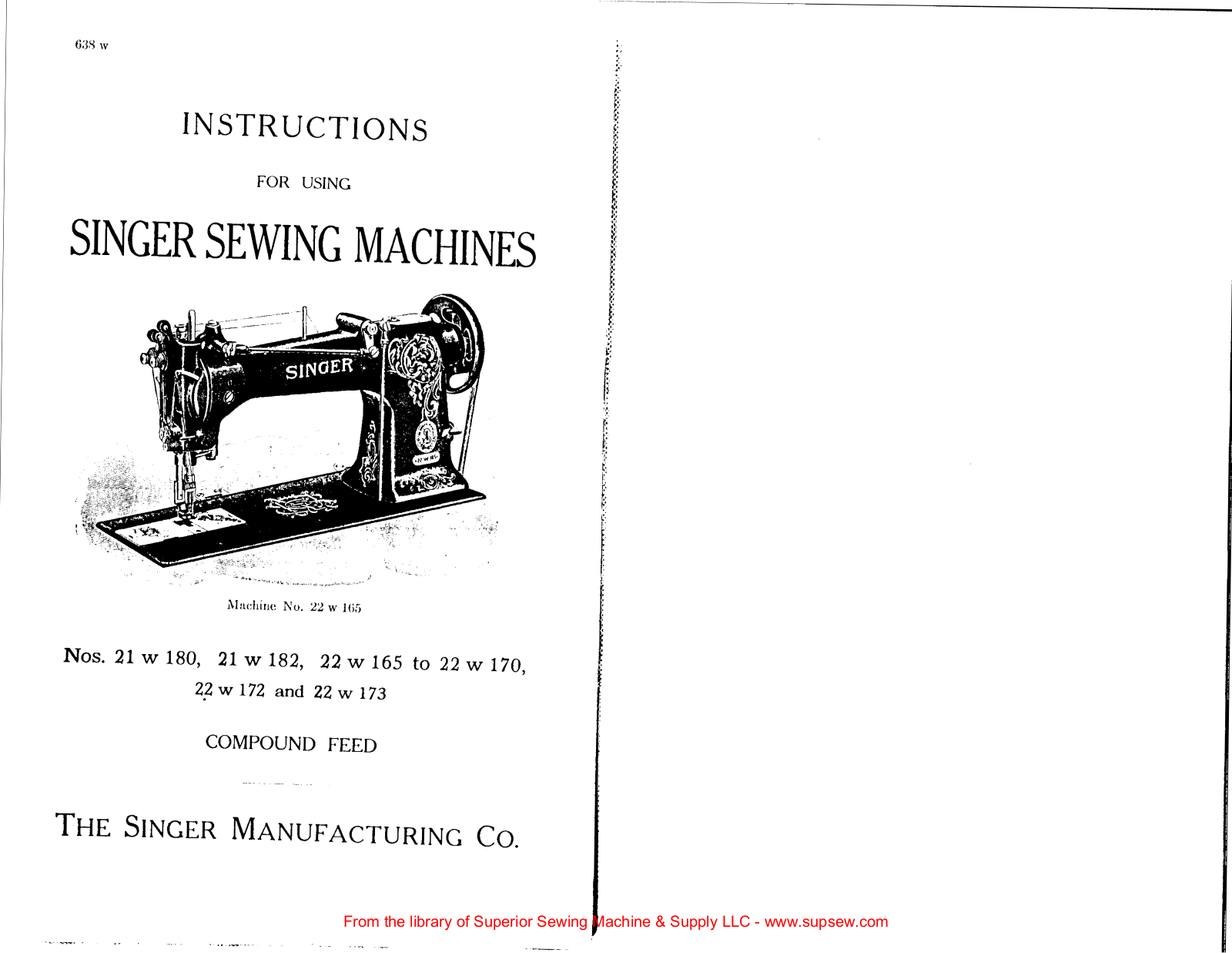 Singer 21W180, 21W182, 22W165, 22W166, 22W167 Instruction Manual - ManualMachine.com