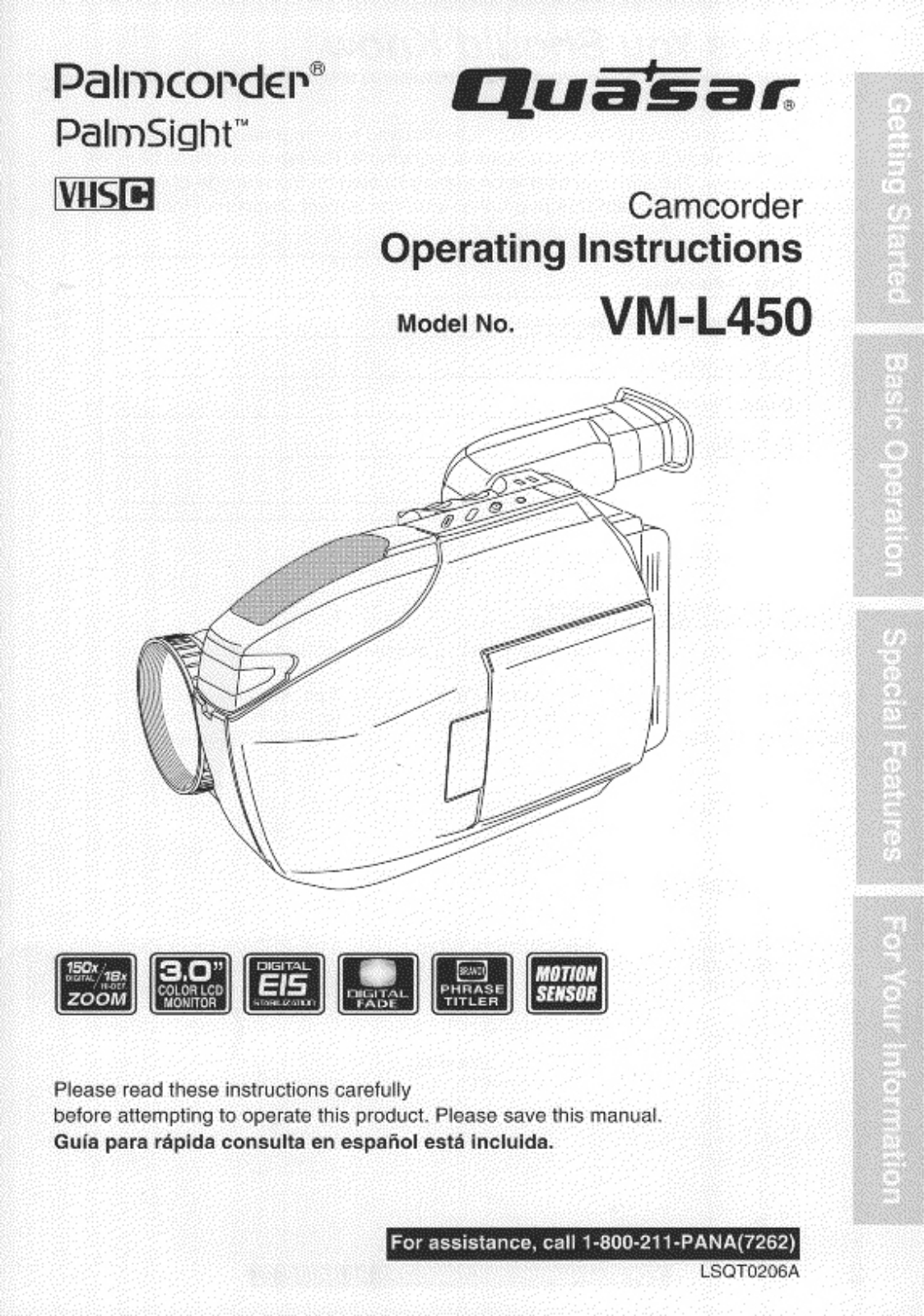 Panasonic vm-l450 Operation Manual