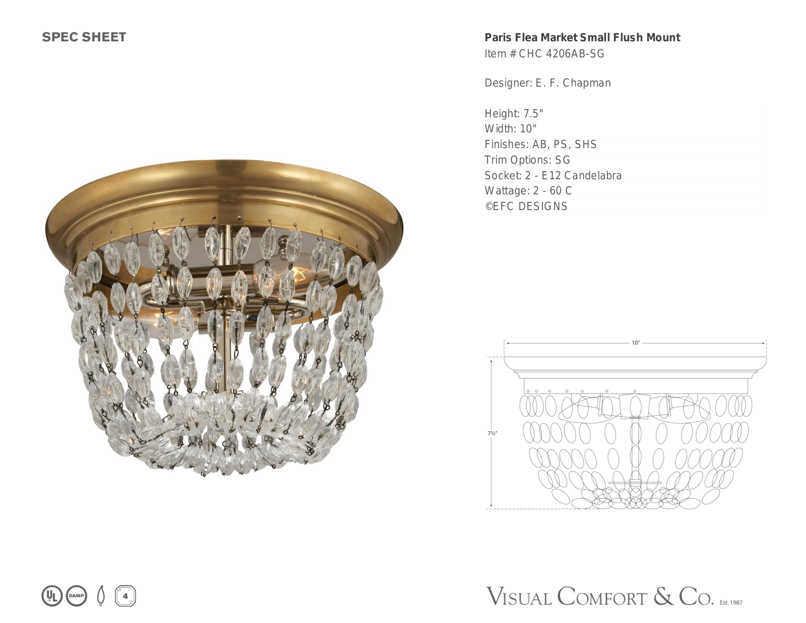 Visual Comfort CHC 4206AB-SG User Manual