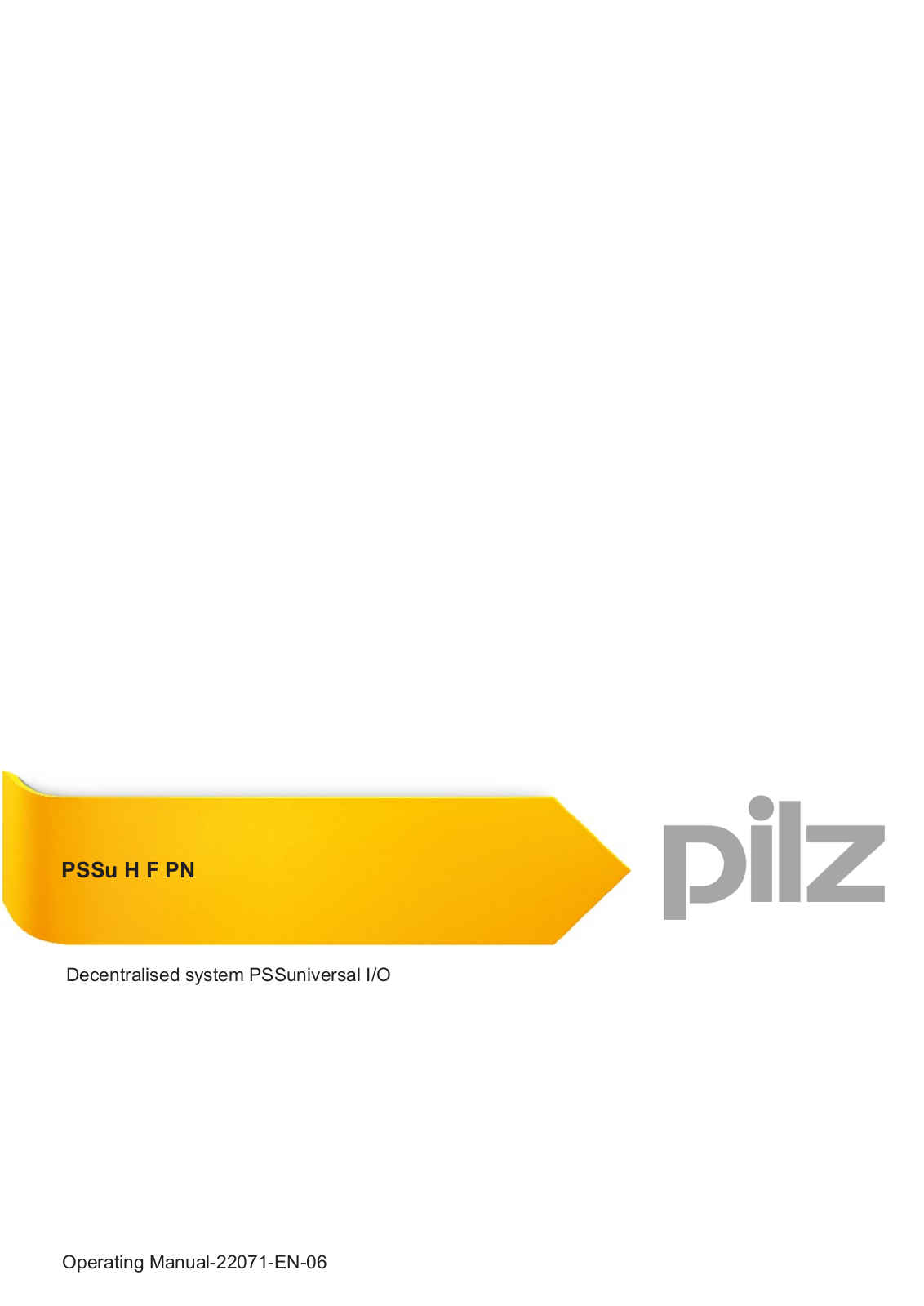 Pilz PSSu H F PN User Manual