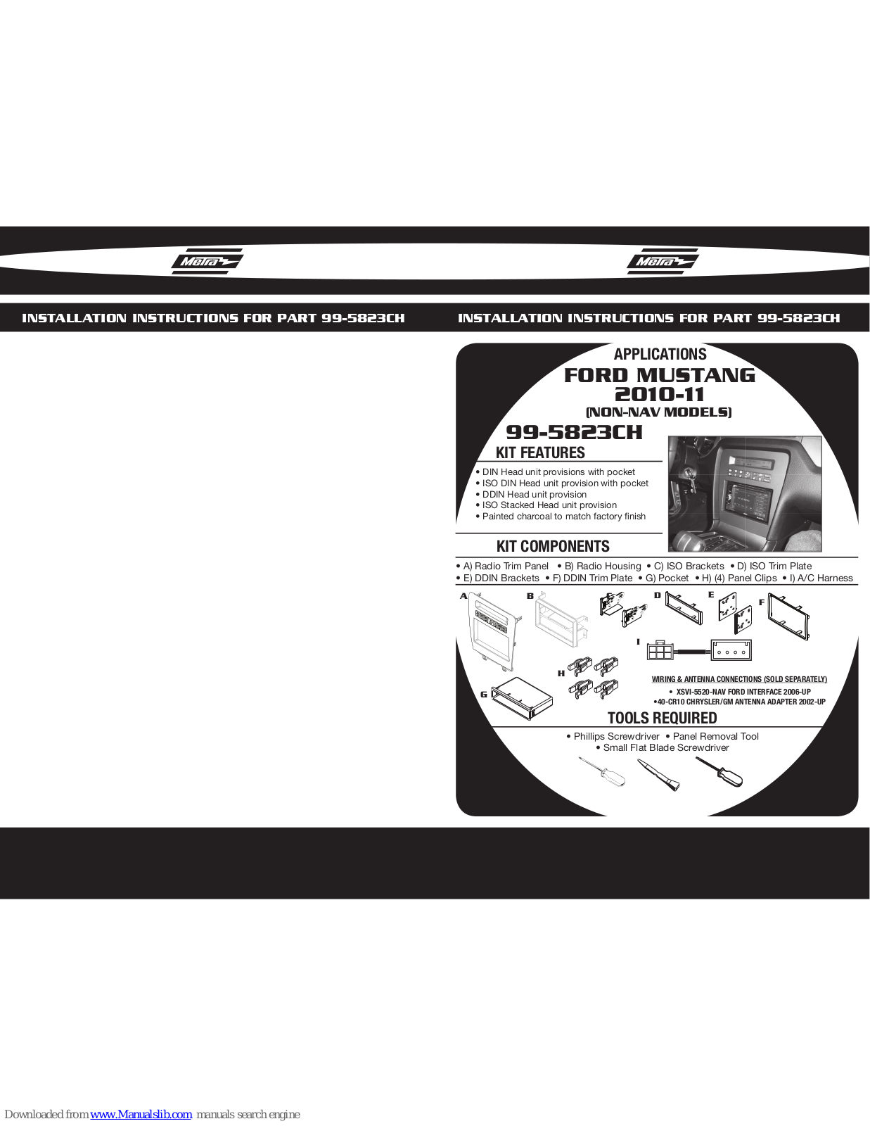 Metra Electronics 99-5823CH Installation Manual - ManualMachine.com