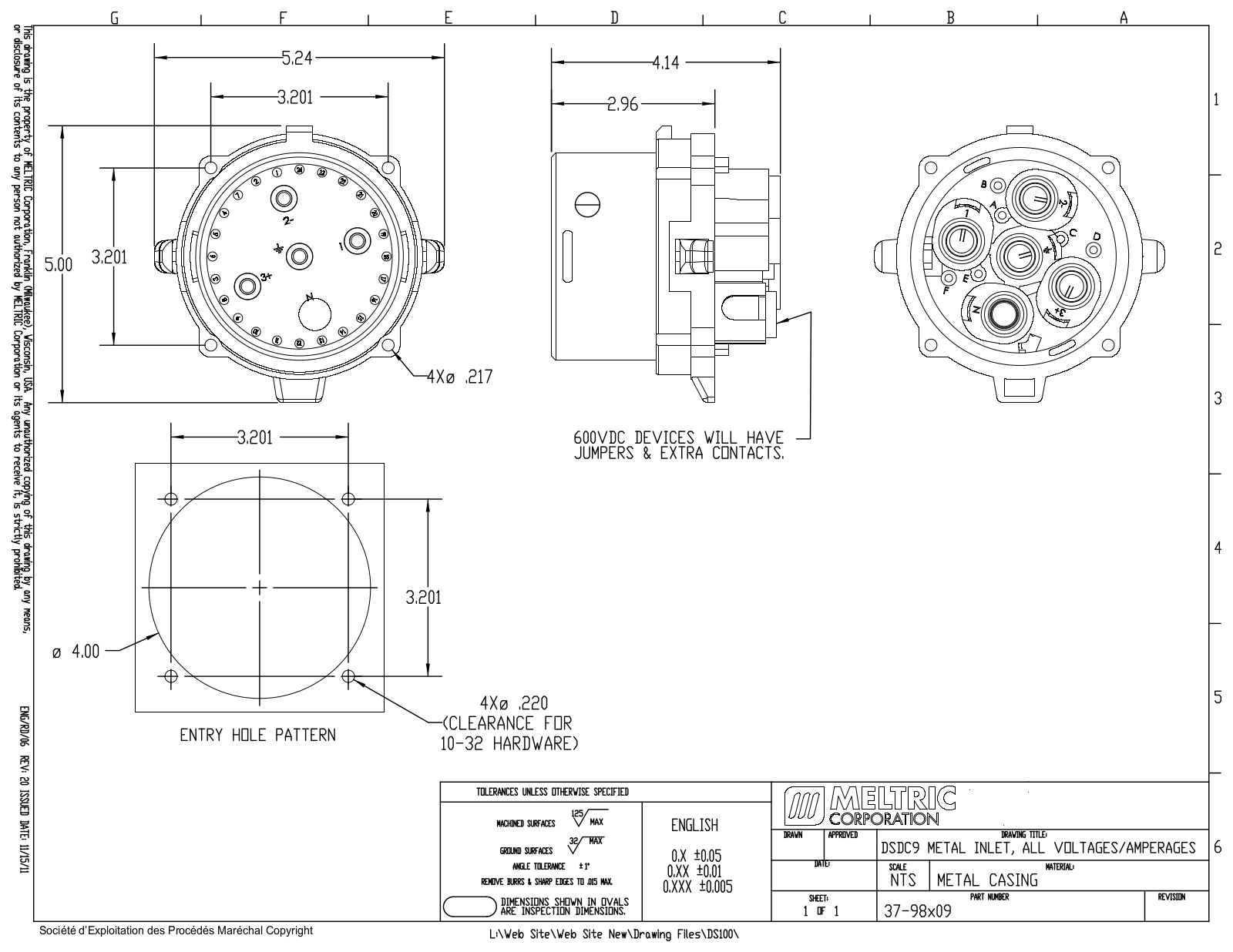 Meltric 37-98x09 Reference Drawing