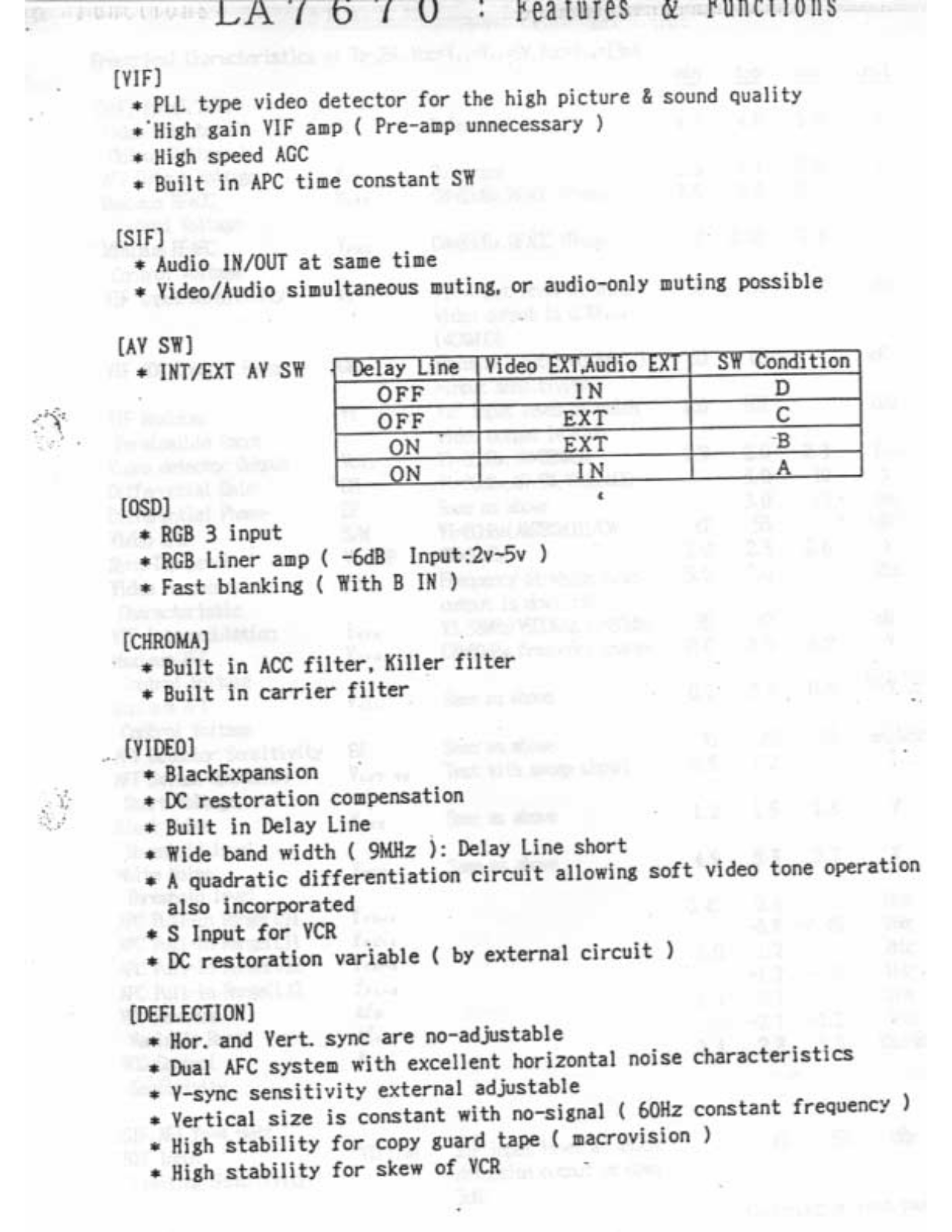 SANYO LA7670 Datasheet