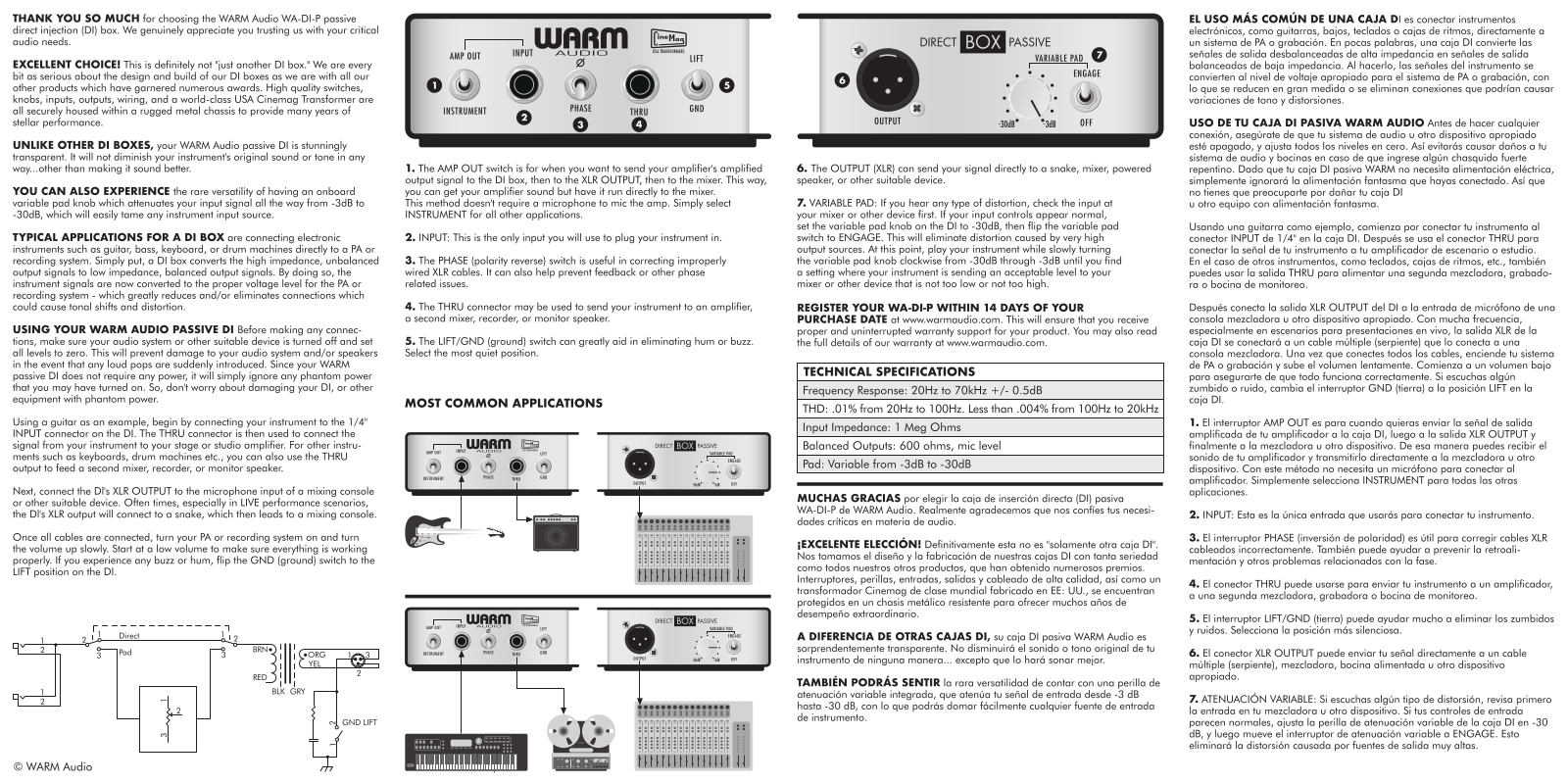 Warm Audio WA-DI-P Data Sheet