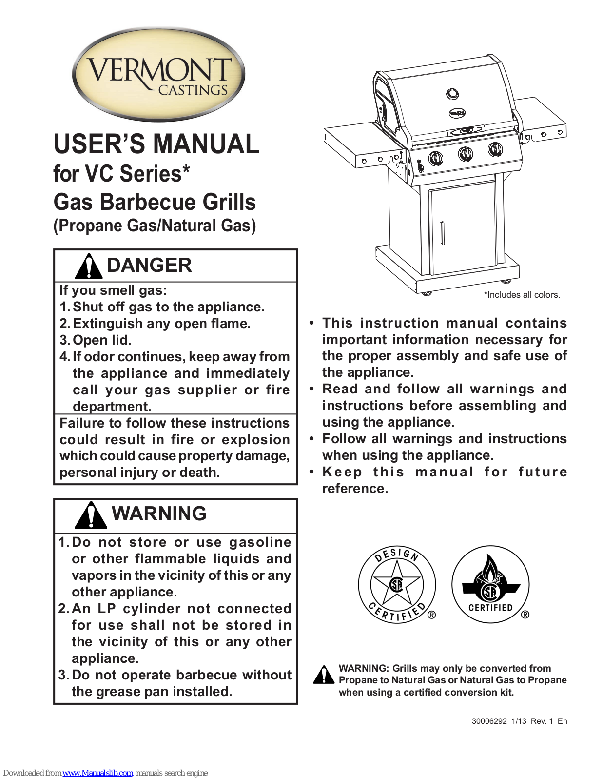 Vermont Castings VCSeries User Manual