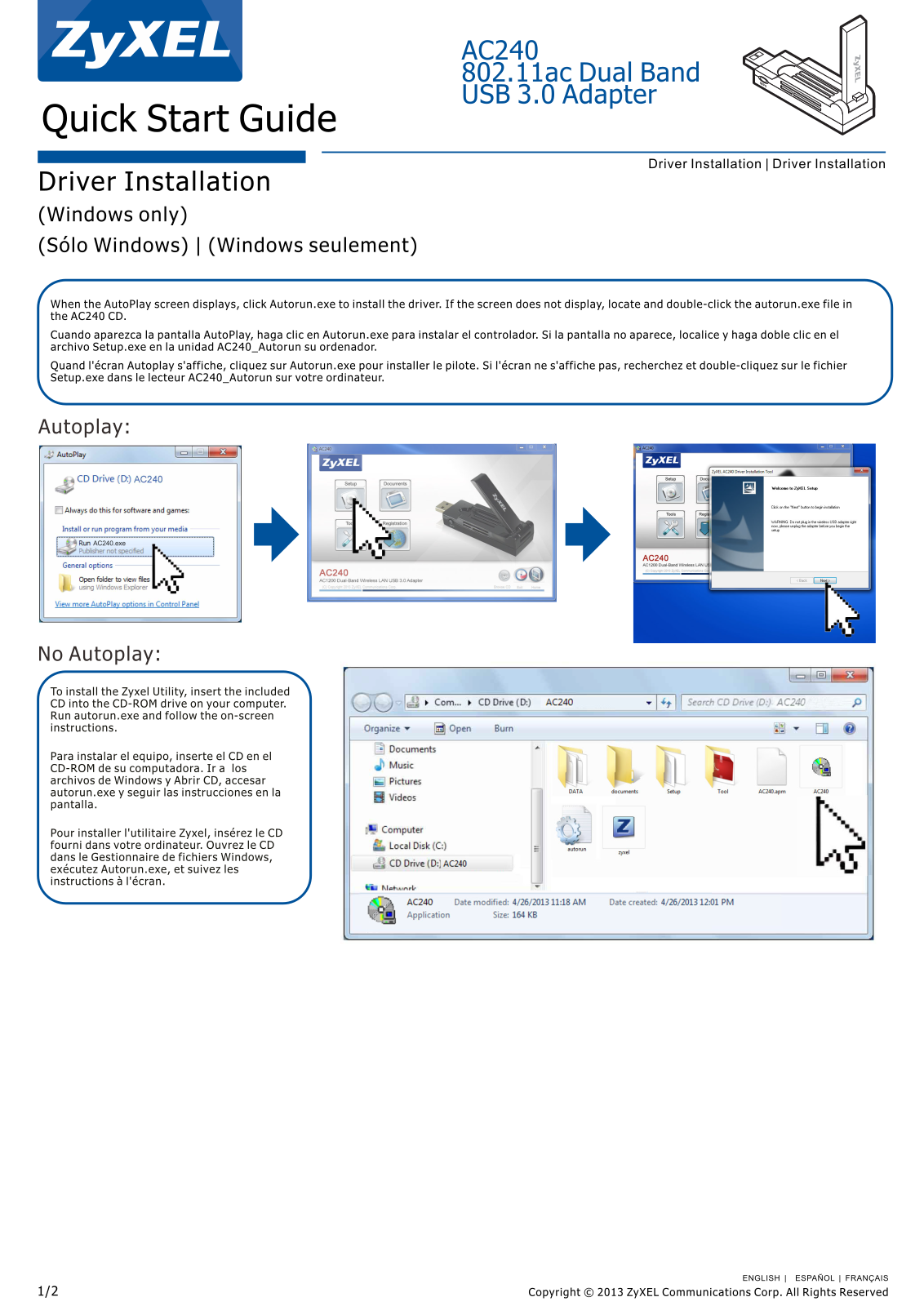 ZyXEL AC240 Quick Start Manual