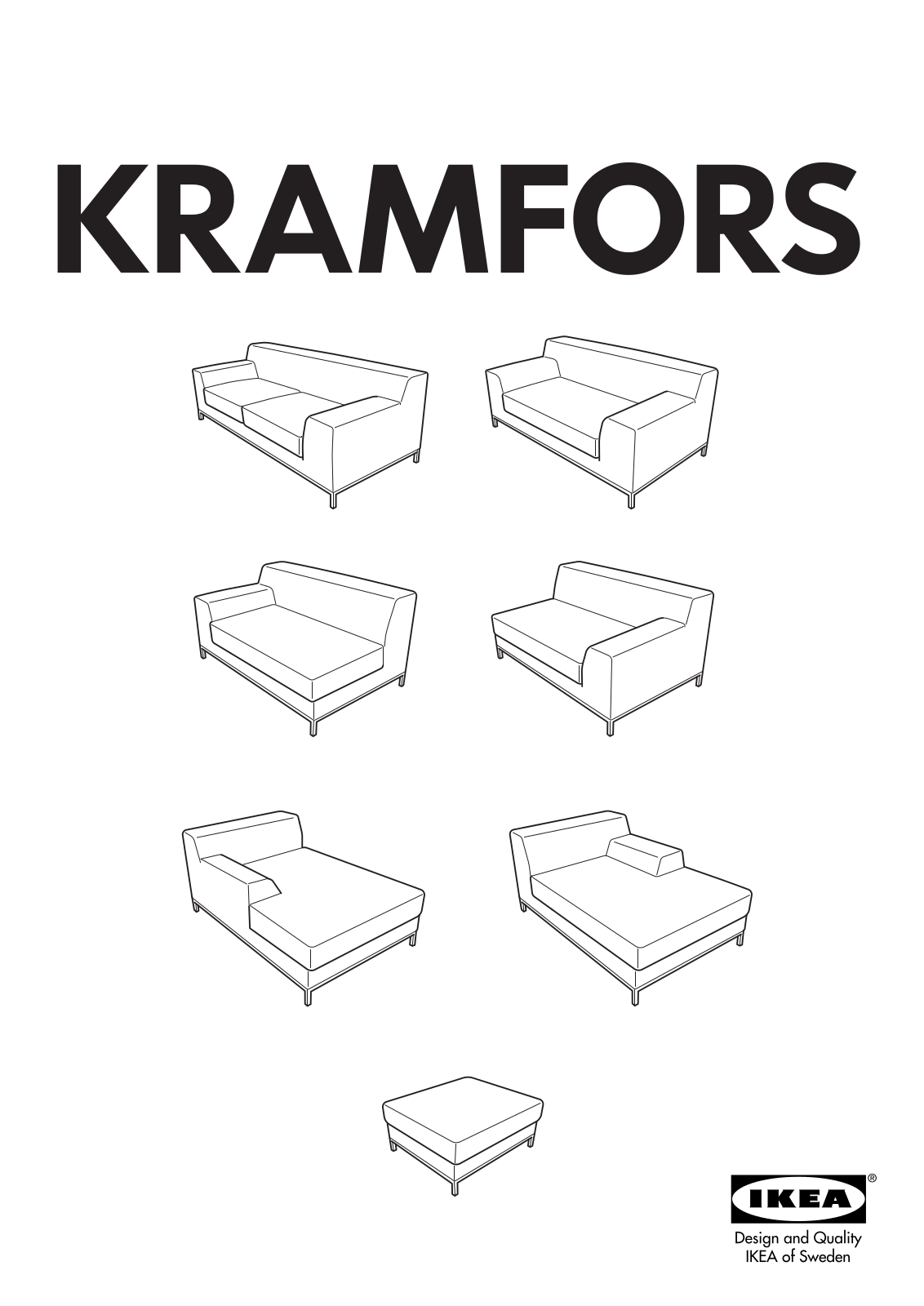IKEA KRAMFORS RIGHT HAND CHAISE, KRAMFORS LEFT CHAISE, KRAMFORS RIGHT LOVESEAT UNIT User Manual