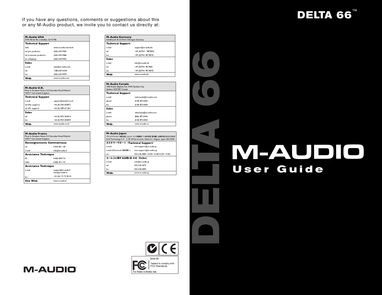 M-Audio DELTA 66 User Manual