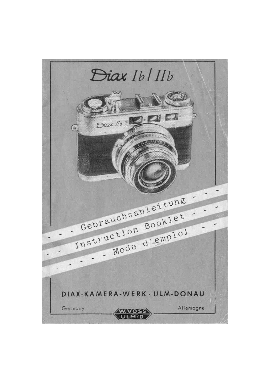 Walter Voss Diax IIb, Diax Ib Downloadable Instruction Book