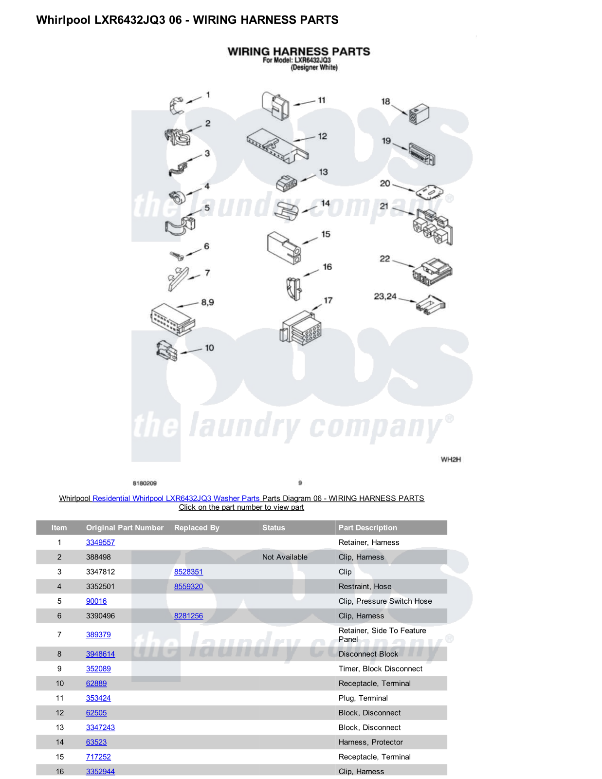 Whirlpool LXR6432JQ3 Parts Diagram